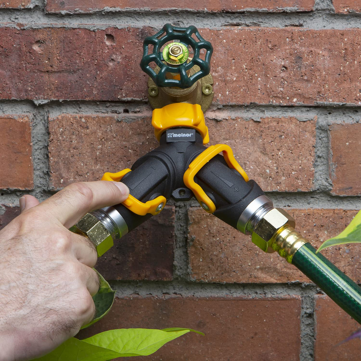 Melnor 65170AMZ 2 Way Lever Flow Through Valve Connector Bundle, Yellow, Black 🍁 All In One Marketplace Canada