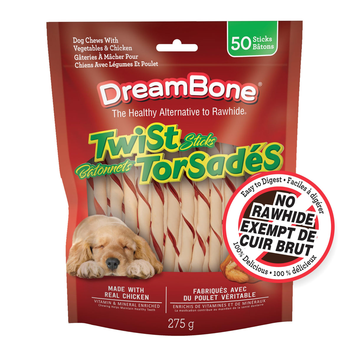 DreamBone Chicken Twist Stick 50ct, 10oz, 275g 🍁 All In One Marketplace Canada