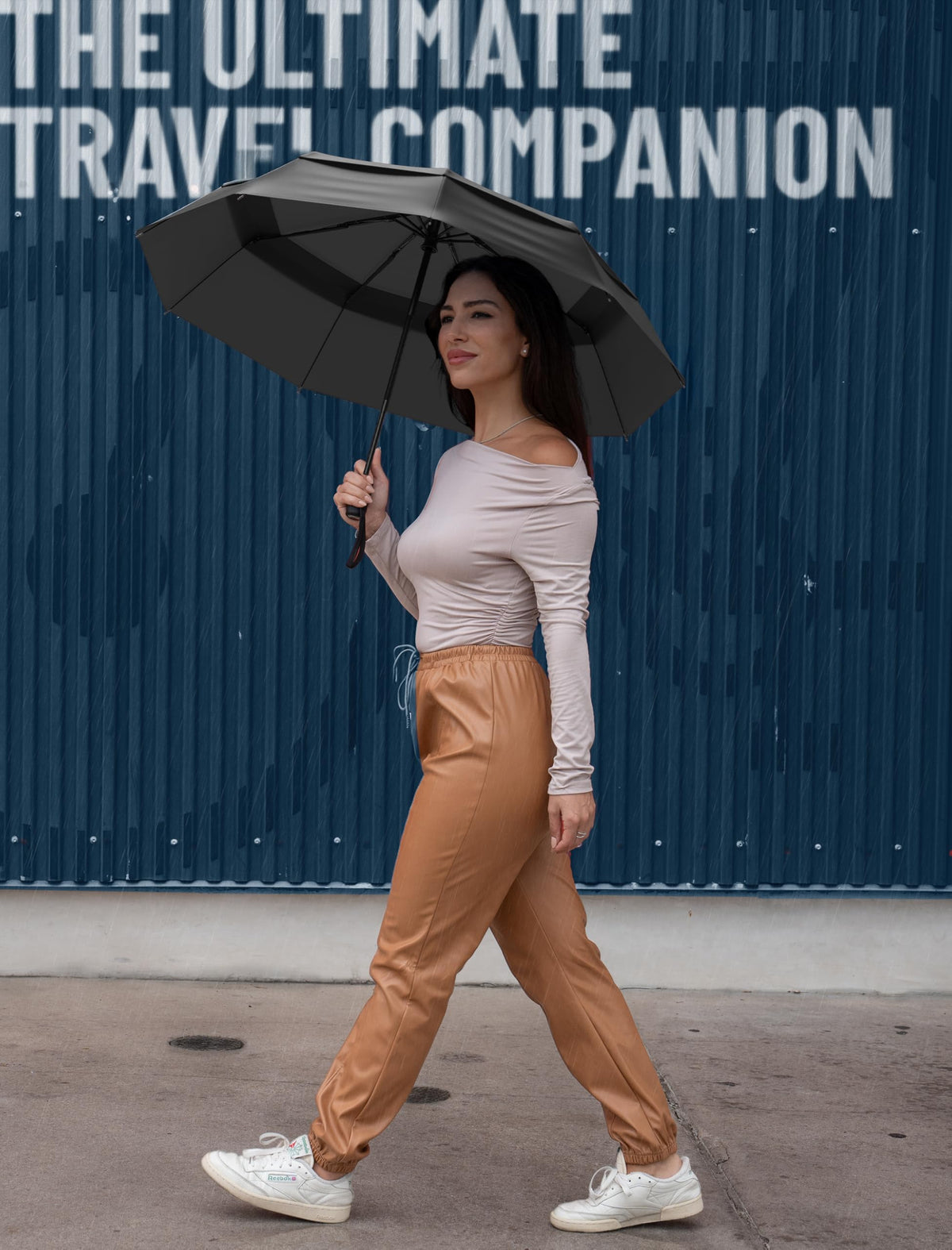 Repel Windproof Travel Umbrella - Compact & Withstands Winds up to 100MPH, Strongest Premium Auto Folding Umbrella for Rain and Sun - Durable, Light & Portable for Women & Men, Fits Backpack & Cars 🍁 All In One Marketplace Canada