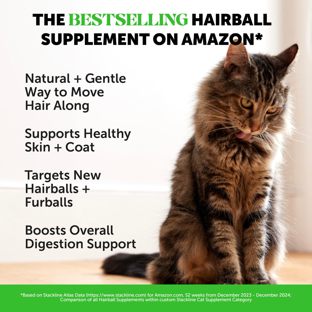 Cat Hairball Support Crunchy & Creamy Chews, Hairball Remedy Treats, Cat Furball Treatment, Supports Skin & Coat, Vitamins for Digestion, Chicken (30-Day Supply) 🍁 All In One Marketplace Canada