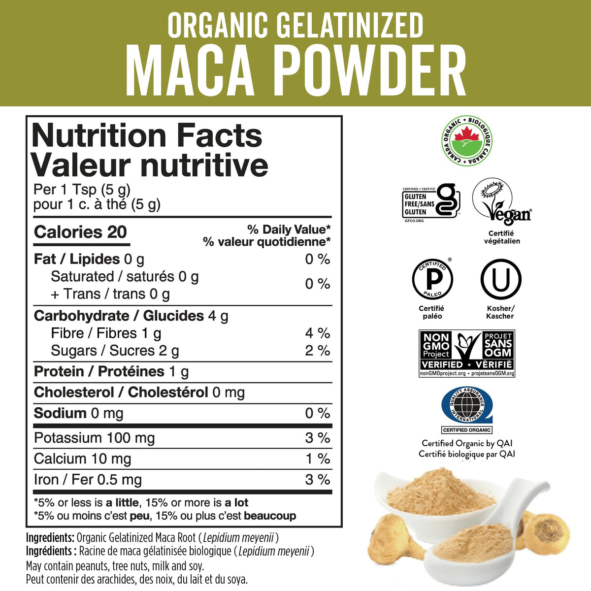 Viva Naturals Organic Maca Powder, Gelatinized Peruvian Maca Root Powder, Non-GMO, 1 lb 🍁 All In One Marketplace Canada