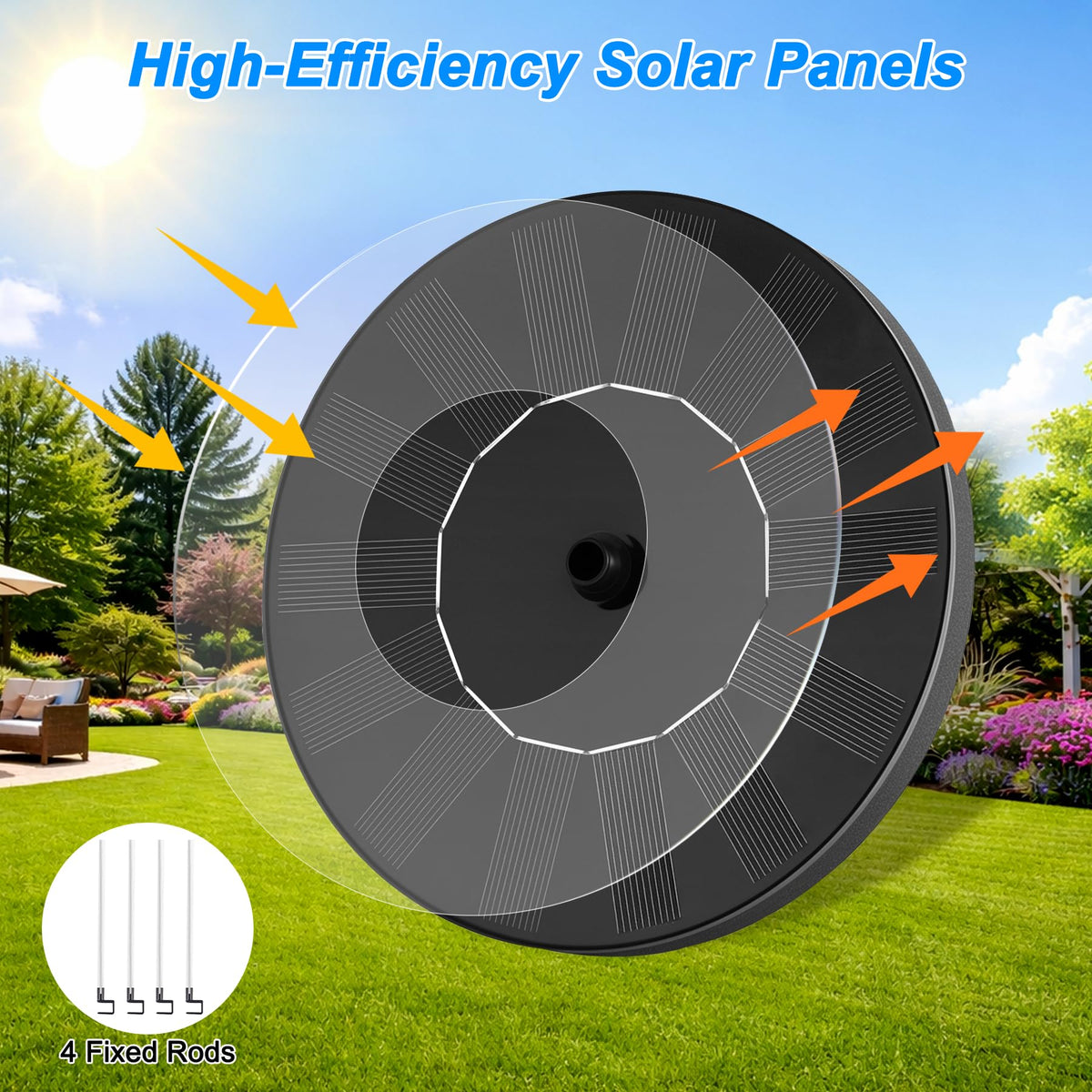 FYDGTPI Solar Fountain, Floating Solar Water Pump with 6 Nozzles & 4 Fixed Pipes, Solar Fountain for Bird Bath, Garden, Pond, Pool 🍁 All In One Marketplace Canada