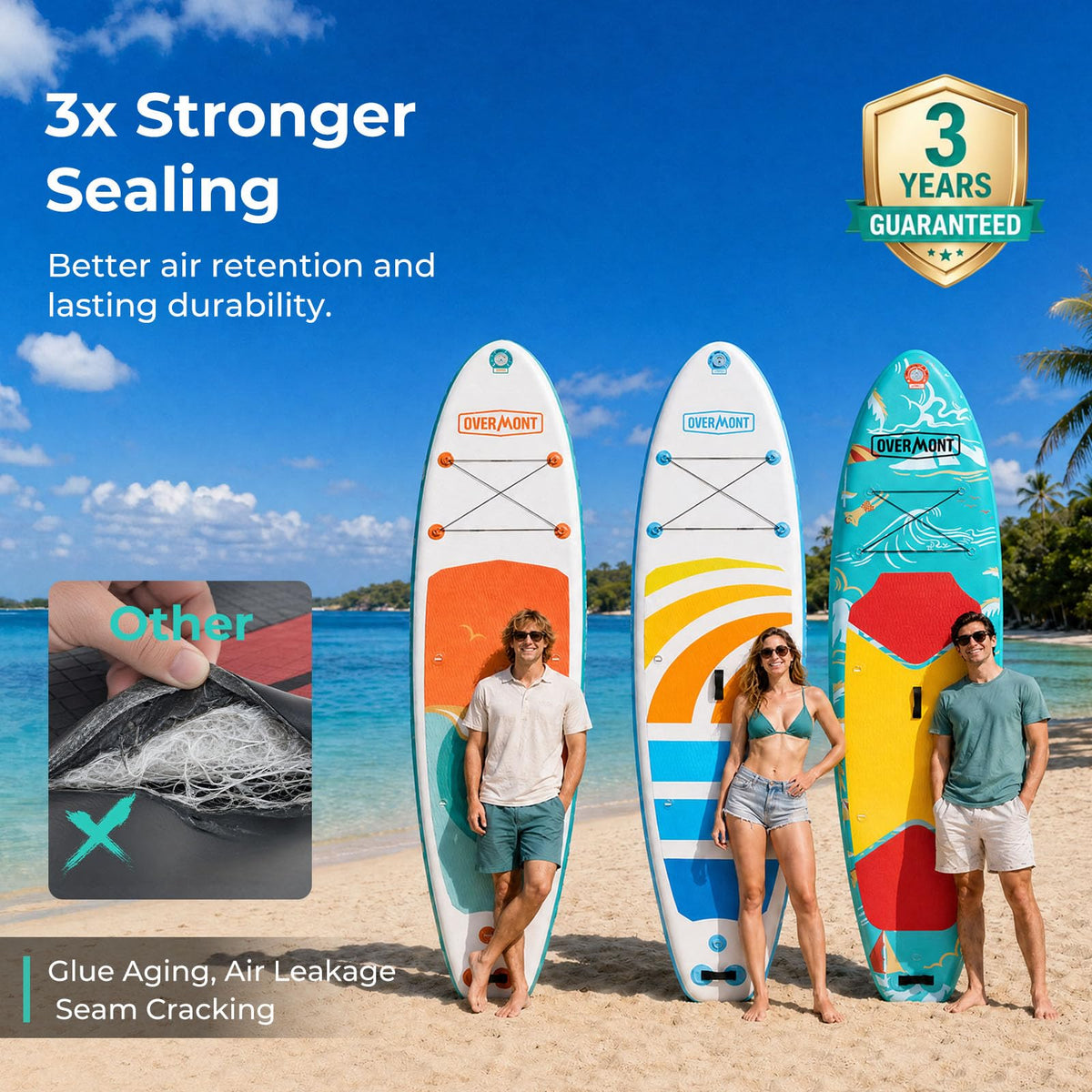 Overmont Inflatable Paddle Board 10'7" x 33" x 6", Extra Wide SUP for Adults & Beginners, 350 lb Stand Up Paddle Board with Adjustable Paddle, Pump, 3 Fins, Leash, Backpack & Repair Kit 🍁 All In One Marketplace Canada
