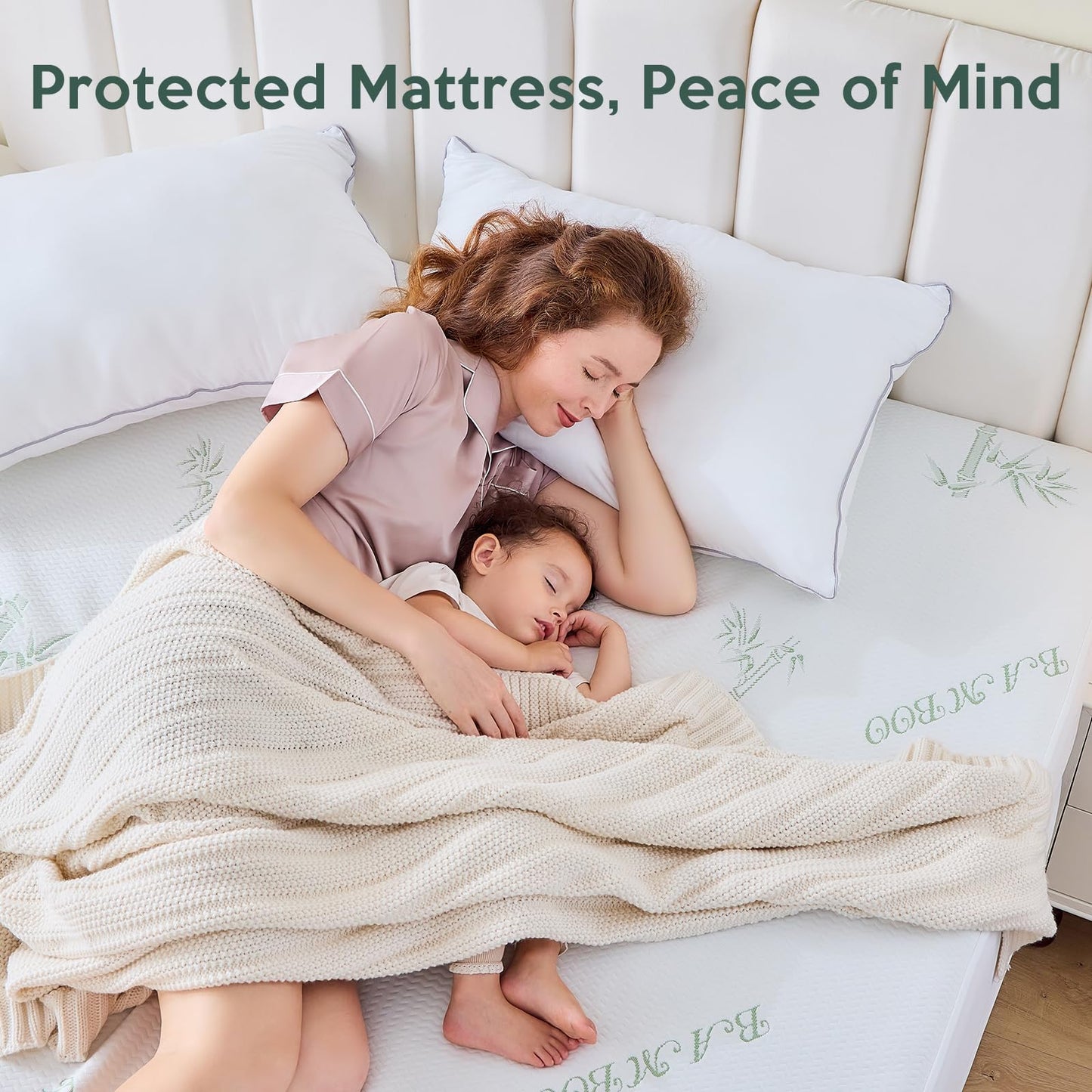 MUXHOMO Premium 100% Waterproof Queen Size Mattress Protector, Breathable Mattress Cover Queen Size Bed, Cooling 3D Air Fabric Bed Pad Cover, Deep Pocket 8"-21" 🍁 All In One Marketplace Canada