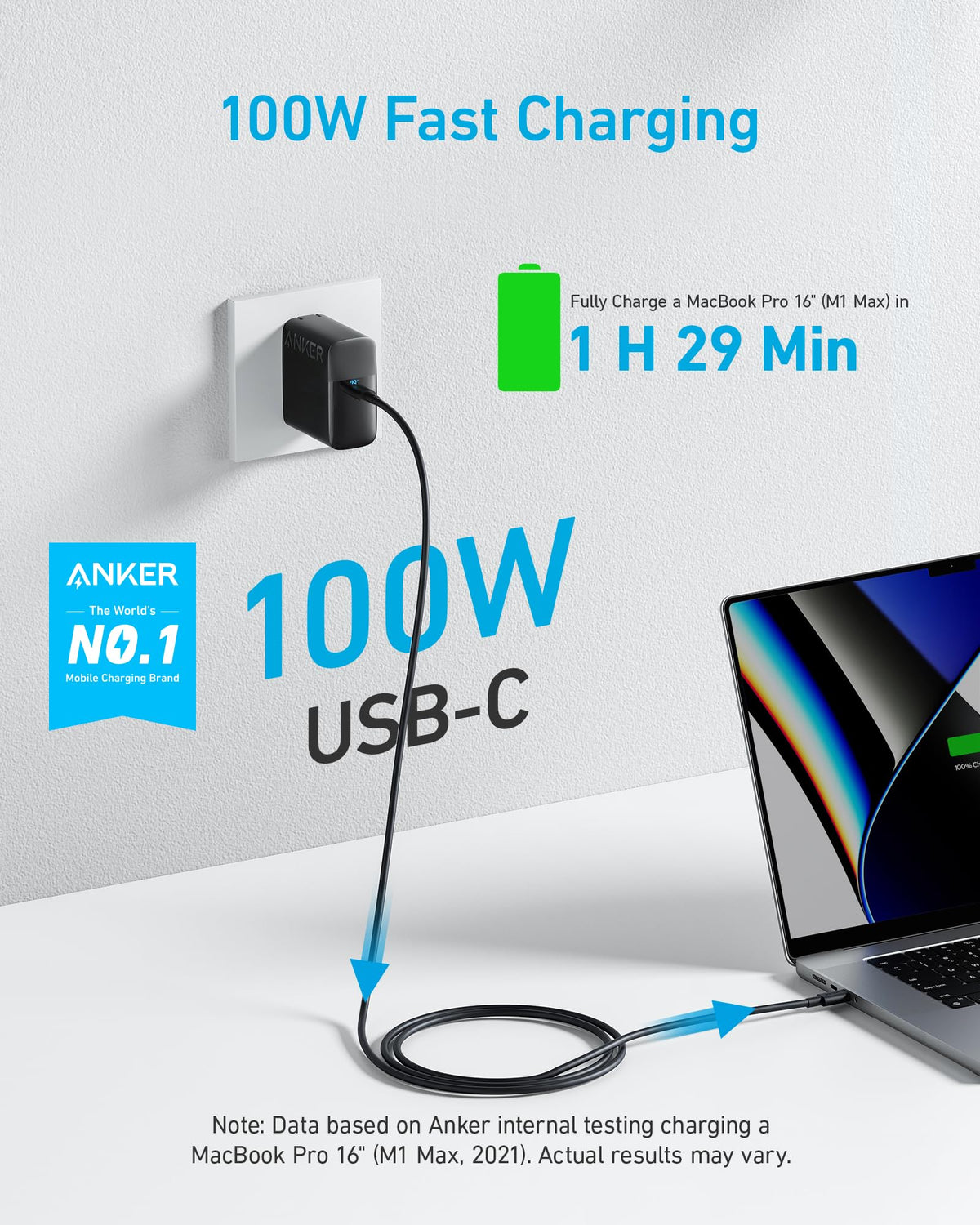Anker MacBook Charger, Compact and Foldable 100W USB C Charger for MacBook Air, Samsung Galaxy, iPad Pro, and More, 5FT USB C Cable Included 🍁 All In One Marketplace Canada