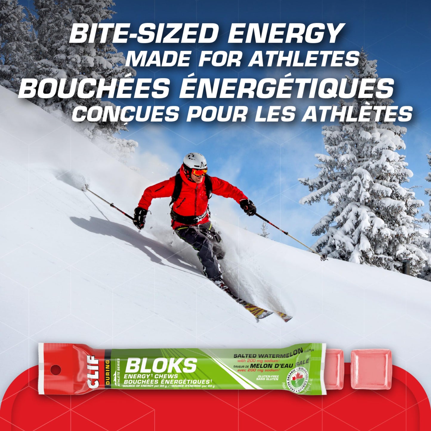 CLIF BLOKS Energy Chews, Salted Watermelon flavour, Gluten Free, Organic, No Artificial Flavours, 60 g (Pack of 18) 🍁 All In One Marketplace Canada