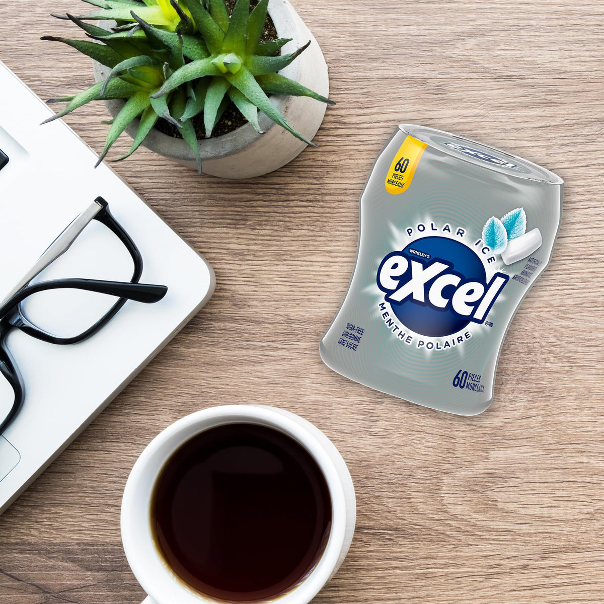EXCEL, Polar Ice Flavoured Sugar Free Chewing Gum, 60 Pieces, 6 Bottles 🍁 All In One Marketplace Canada