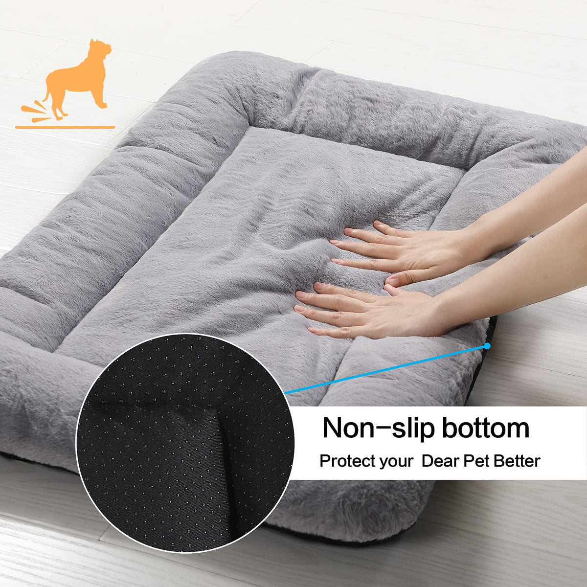 VERZEY Medium/Large Dog Bed Mat Crate Pad, 36" Metal Crates Fit, Ultra-Soft, Machine Washable & Anti-Slip Kennel Mat, Cozy Sleeping Mat for Medium/Large Dogs, Gray, 36L x 23W x 1H Inches 🍁 All In One Marketplace Canada