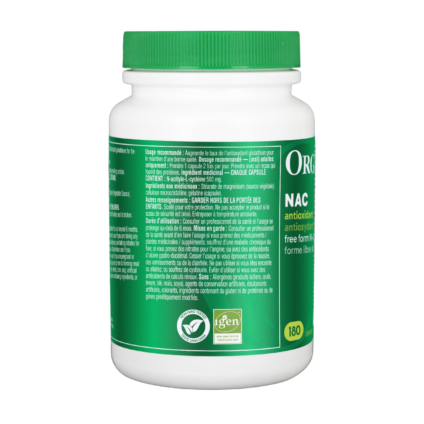 Organika Canadian-Made NAC (N-Acetyl-L-Cysteine) 500mg- Supports Antioxidant Glutathione Levels, Immune System Support, Liver and Detox Support- 180caps 🍁 All In One Marketplace Canada