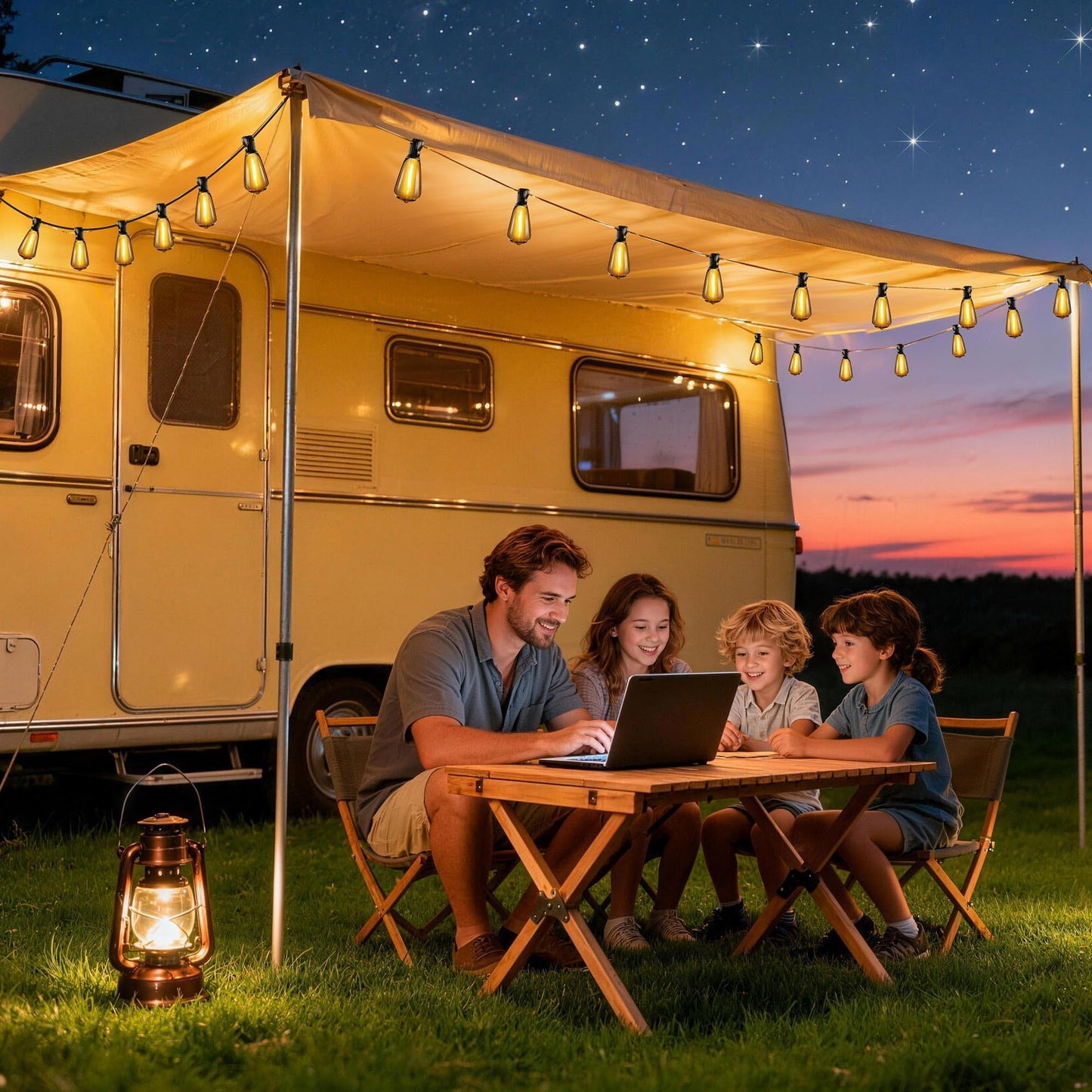 Lomotech Solar String Lights Outdoor Waterproof, 50FT 17+2 LED Shatterproof ST38 Bulbs, Solar String Lights with Remote & Timer, USB & Solar Powered Patio Lights for Outside Backyard Garden Porch 🍁 All In One Marketplace Canada