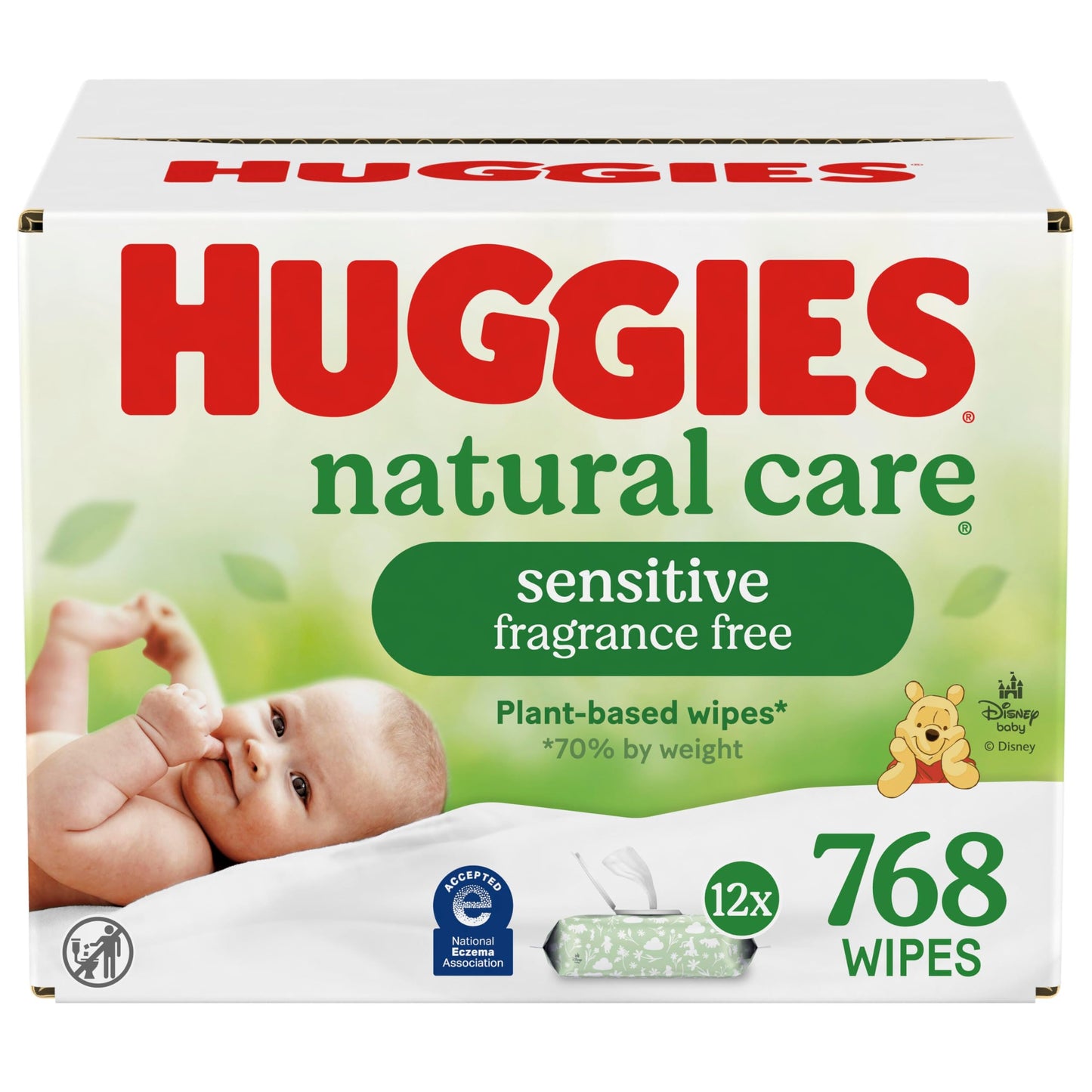 Huggies Natural Care Sensitive Baby Wipes, Unscented, Hypoallergenic, 99% Purified Water, 12 Flip-Top Packs (768 Wipes Total), Packaging May Vary 🍁 All In One Marketplace Canada