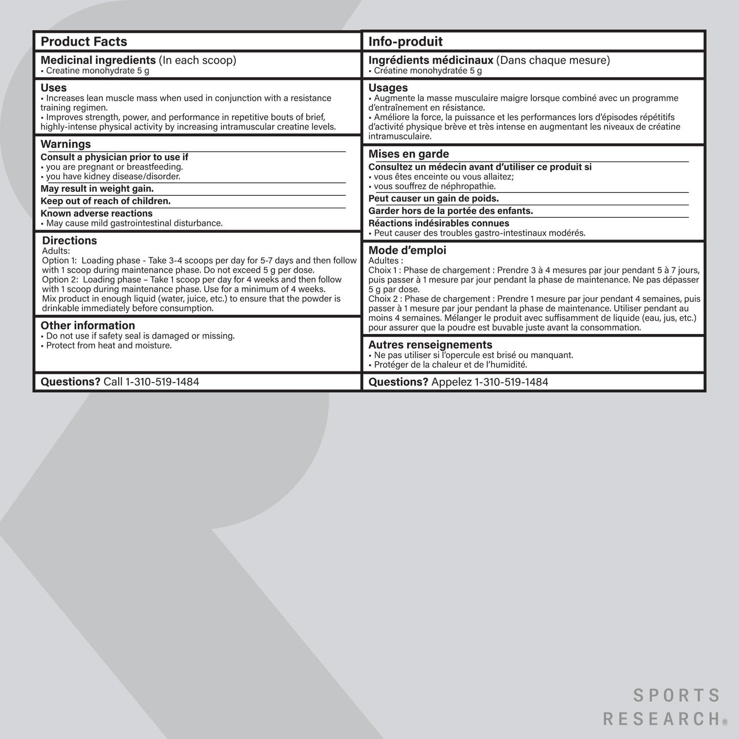 Sports Research® Creatine Monohydrate - Pure Micronized Creatine Monohydrate Powder - Improves strength, power, and performance for Women and Men | Non-GMO 60 Servings 🍁 All In One Marketplace Canada