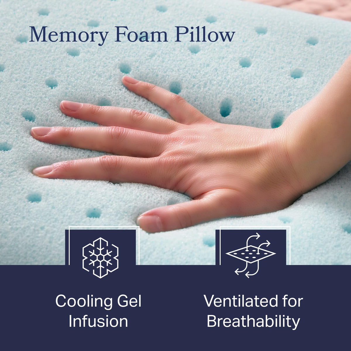 WEEKENDER Ventilated Gel Memory Foam Pillow - Washable Cover , White, Standard (Pack of 1) 🍁 All In One Marketplace Canada
