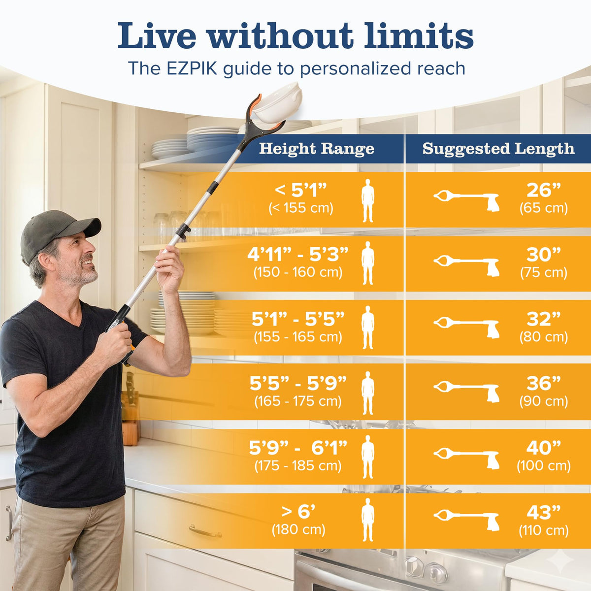 EZPIK® PRO 36" Long Reach Grabber Tool for Elderly - 90 cm Folding Magnetic Pick Up Stick - Grabber Stick for Disabled with Rotating Head 🍁 All In One Marketplace Canada