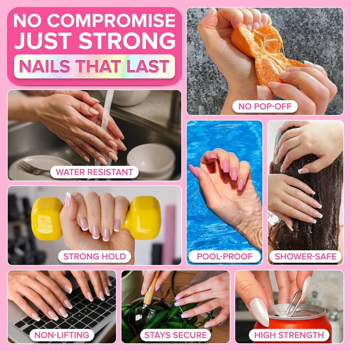 NYK1 Super Strong Nail Glue For Press On Nails, Nail Tips And Acrylic Nails (8ml) Nail Bond Brush On Nail Glue For Acrylics Glue On Nails And Fake Nails With Glue Brush for Stick On Nails Tips 🍁 All In One Marketplace Canada
