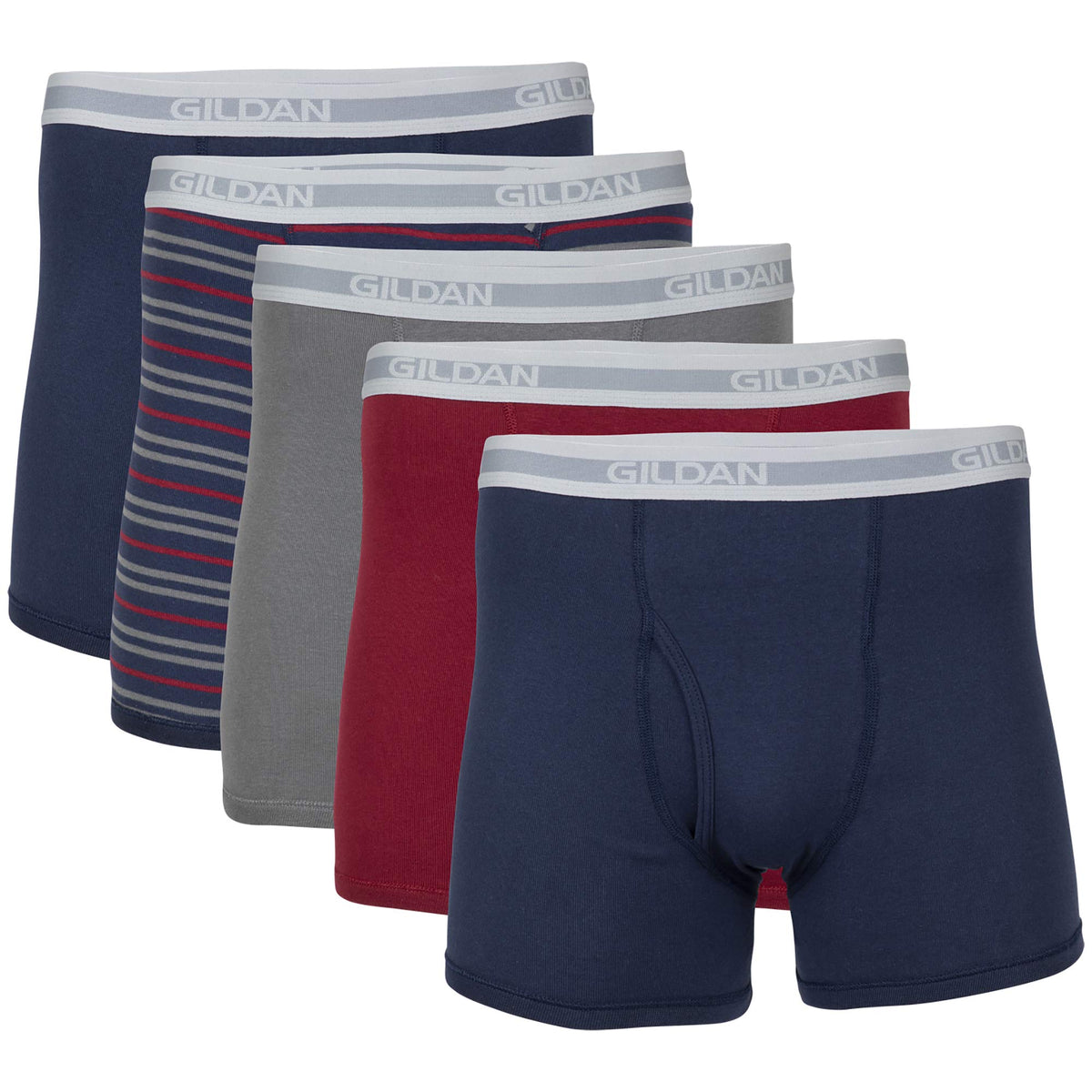 Gildan Men's Underwear Boxer Briefs, Multipack, Mixed Blue (5-Pack), X-Large 🍁 All In One Marketplace Canada