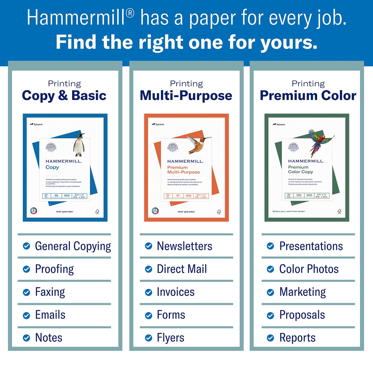 Hammermill A4 Paper, 20 lb Copy Paper (210mm x 297mm) - 1 Ream (500 Sheets) - 92 Bright, Made in the USA 🍁 All In One Marketplace Canada