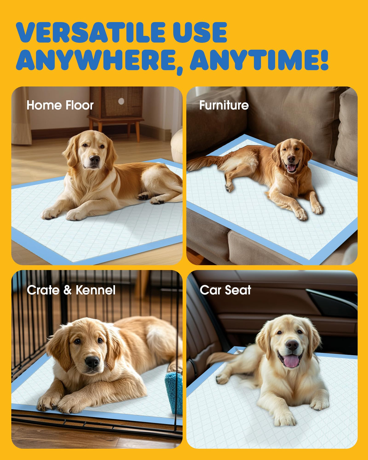 Powools 50-Pack X-Larg Puppy Pads - 34" x 28" Extra Large Pee Pads for Dogs with 6-Layer Leakproof Protection, Quick-Dry and Disposable Dog Pads with High Absorbency for Easy Potty Training 🍁 All In One Marketplace Canada