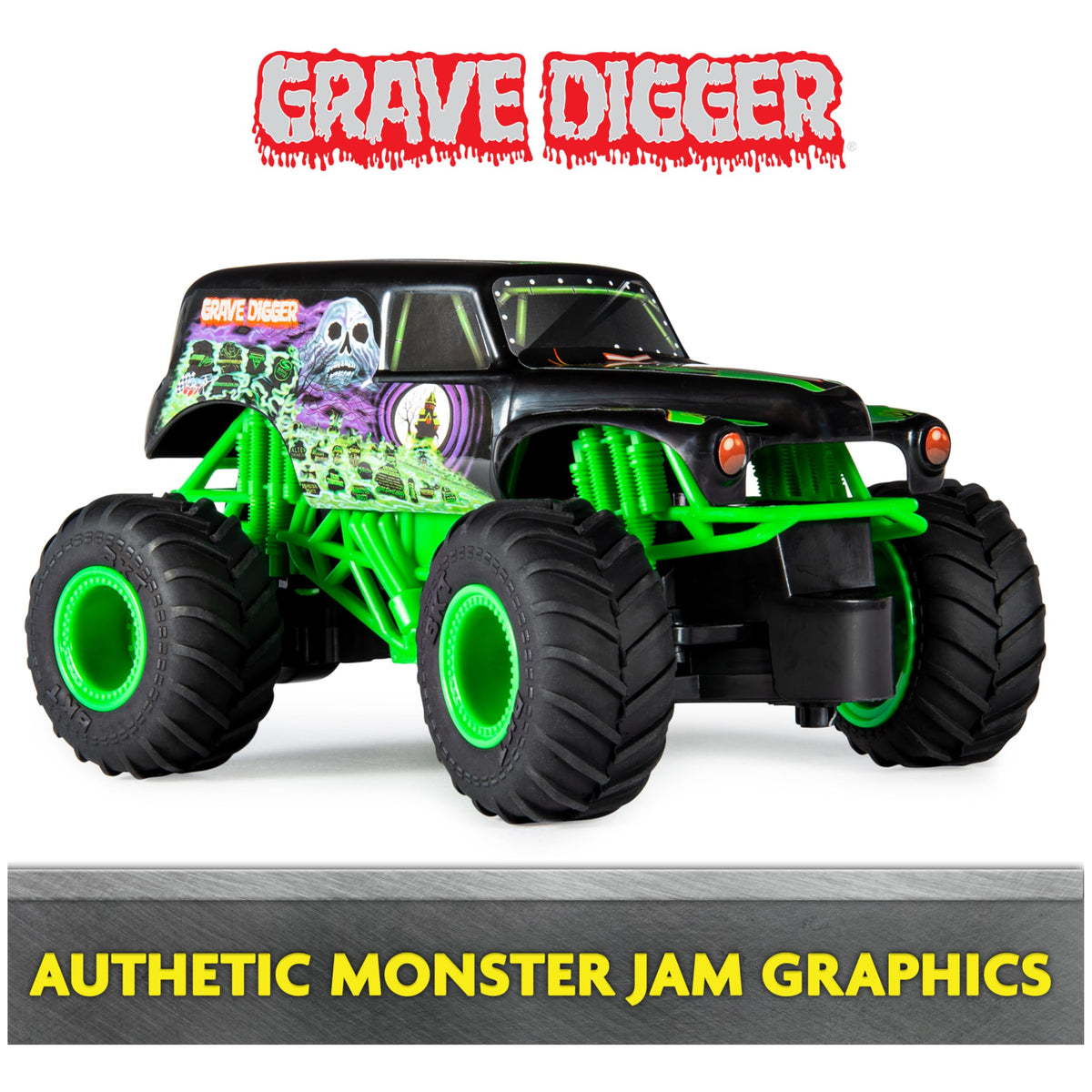 Monster Jam , Official Grave Digger Remote Control Monster Truck Toy, 1:24 Scale, 2.4 GHz, for Ages 4 and Up 🍁 All In One Marketplace Canada