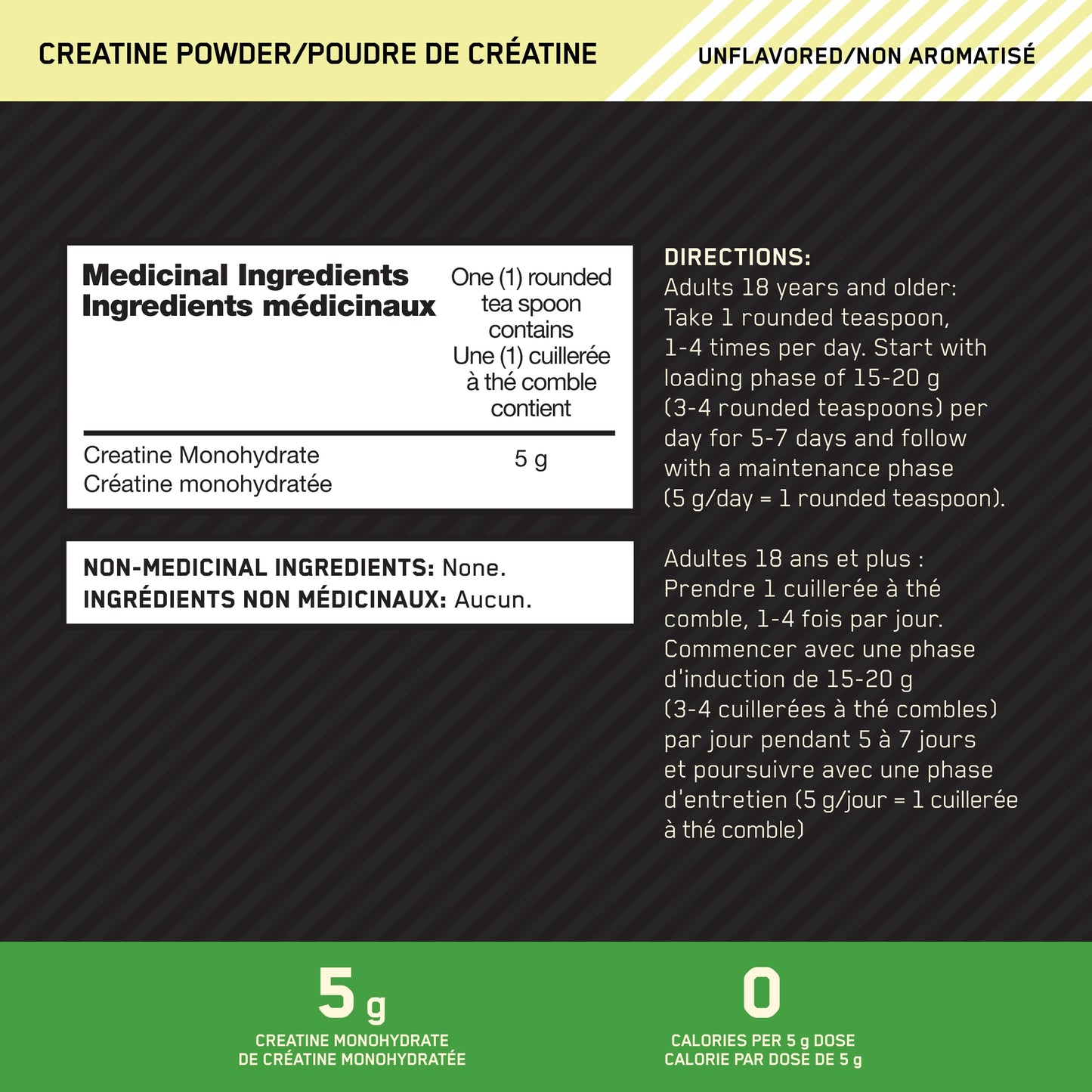 Optimum Nutrition 100% Pure Creatine Monohydrate Micronized Powder, Unflavored, 300g - 60servings (packaging may vary) 🍁 All In One Marketplace Canada
