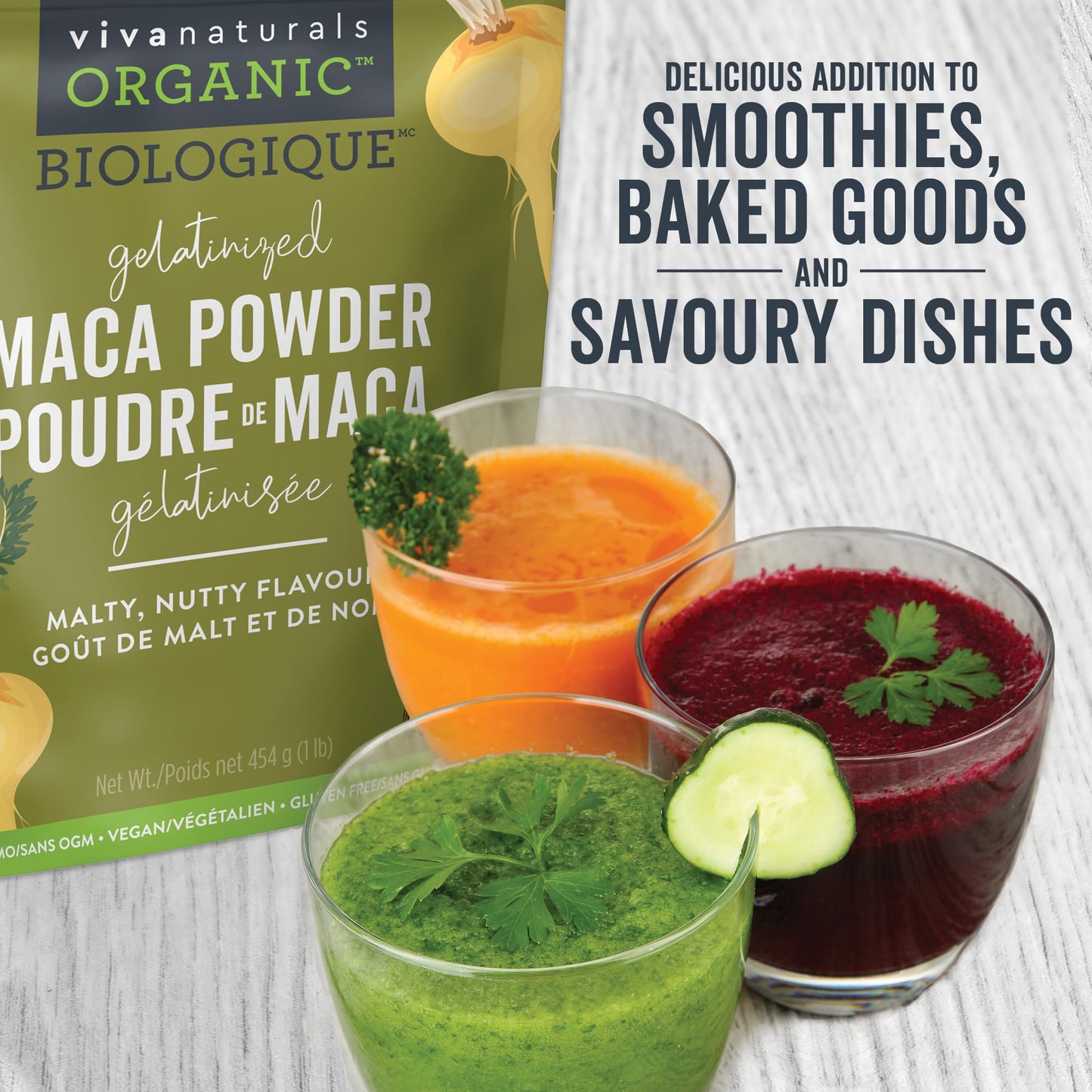 Viva Naturals Organic Maca Powder, Gelatinized Peruvian Maca Root Powder, Non-GMO, 1 lb 🍁 All In One Marketplace Canada