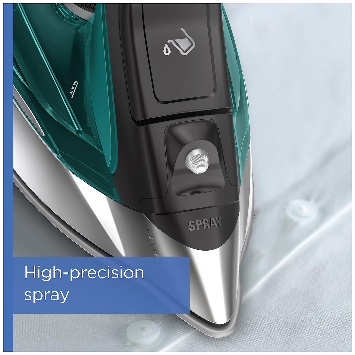 Rowenta Pro Master Stainless Steel Soleplate Steam Iron for Clothes, 1775 Watts, 210 g/min, 400 Microsteam Holes, Anti-Drip, Auto Shutoff, Powerful Steam, DW8360, Black & Blue 🍁 All In One Marketplace Canada