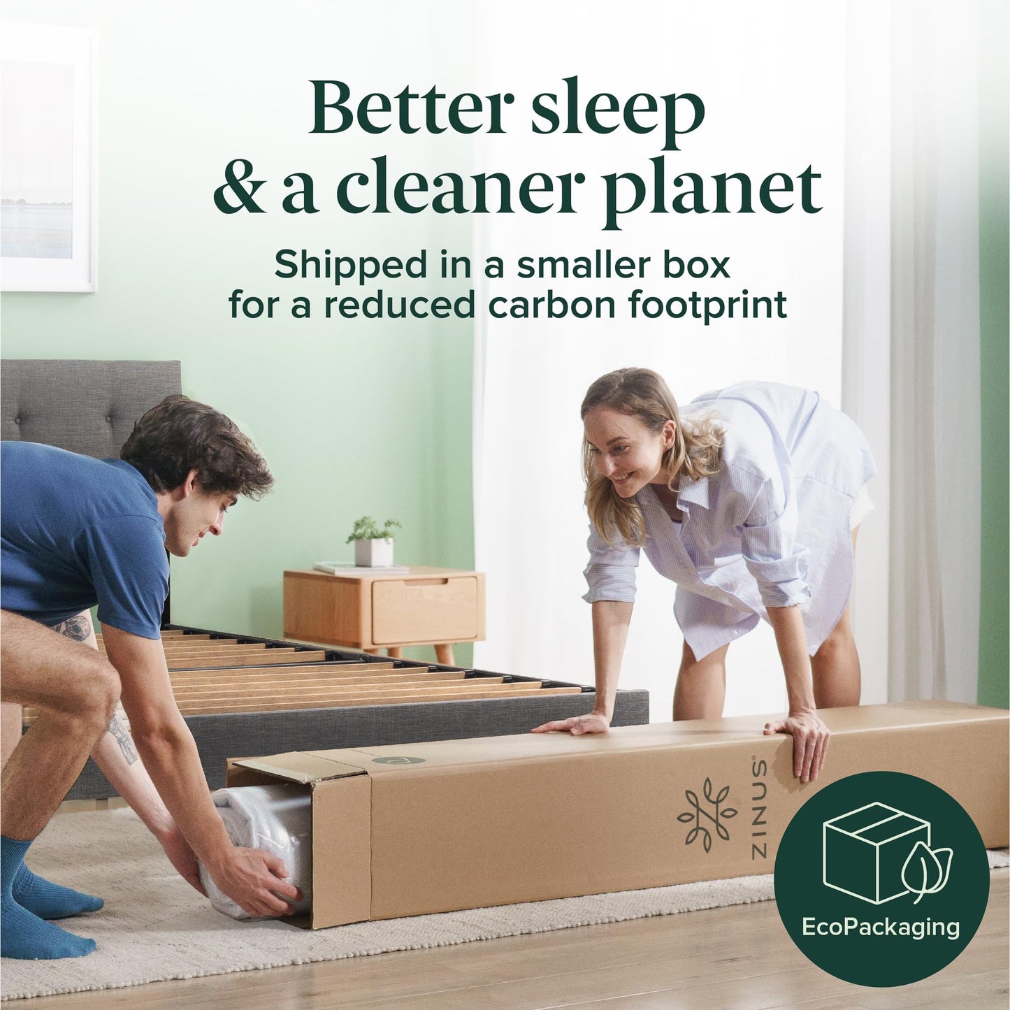 Zinus Twin Hybrid Mattress - 8 inch Foam & Spring, CertiPUR-US Certified, Pressure Relief, Mattress in a Box, 10-Year Warranty 🍁 All In One Marketplace Canada