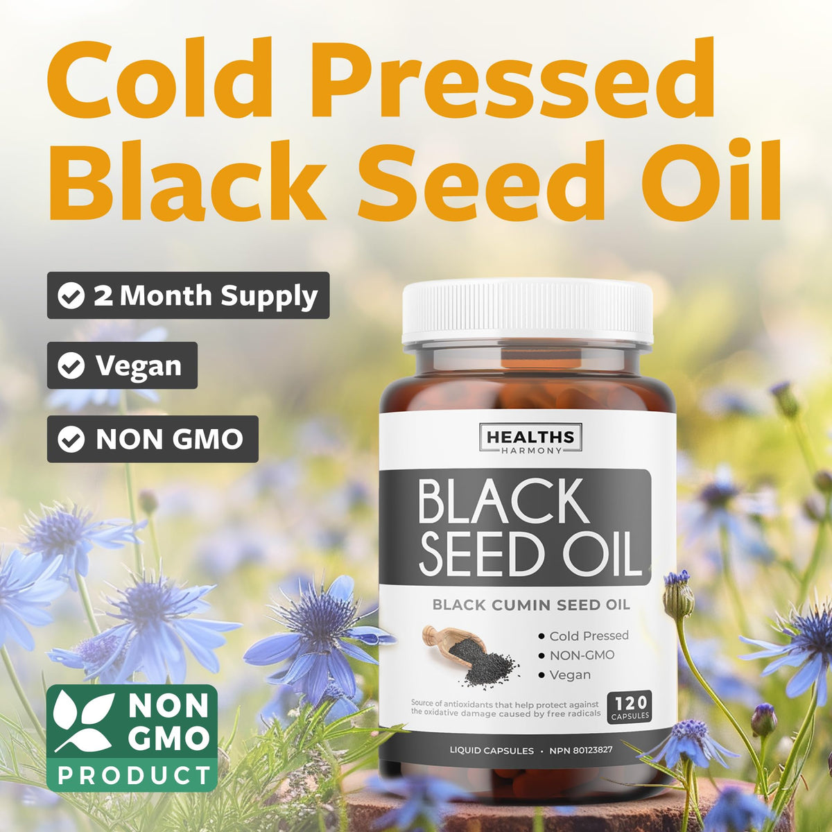 Black Seed Oil Capsules | Cold Pressed | Antioxidant, Blood Sugar & Liver Support | Pure Black Cumin Seed Oil | High in Omega 3 6 9 | Non-GMO & Vegan Black Cumin Oil | 120 Nigella Sativa Softgels 🍁 All In One Marketplace Canada
