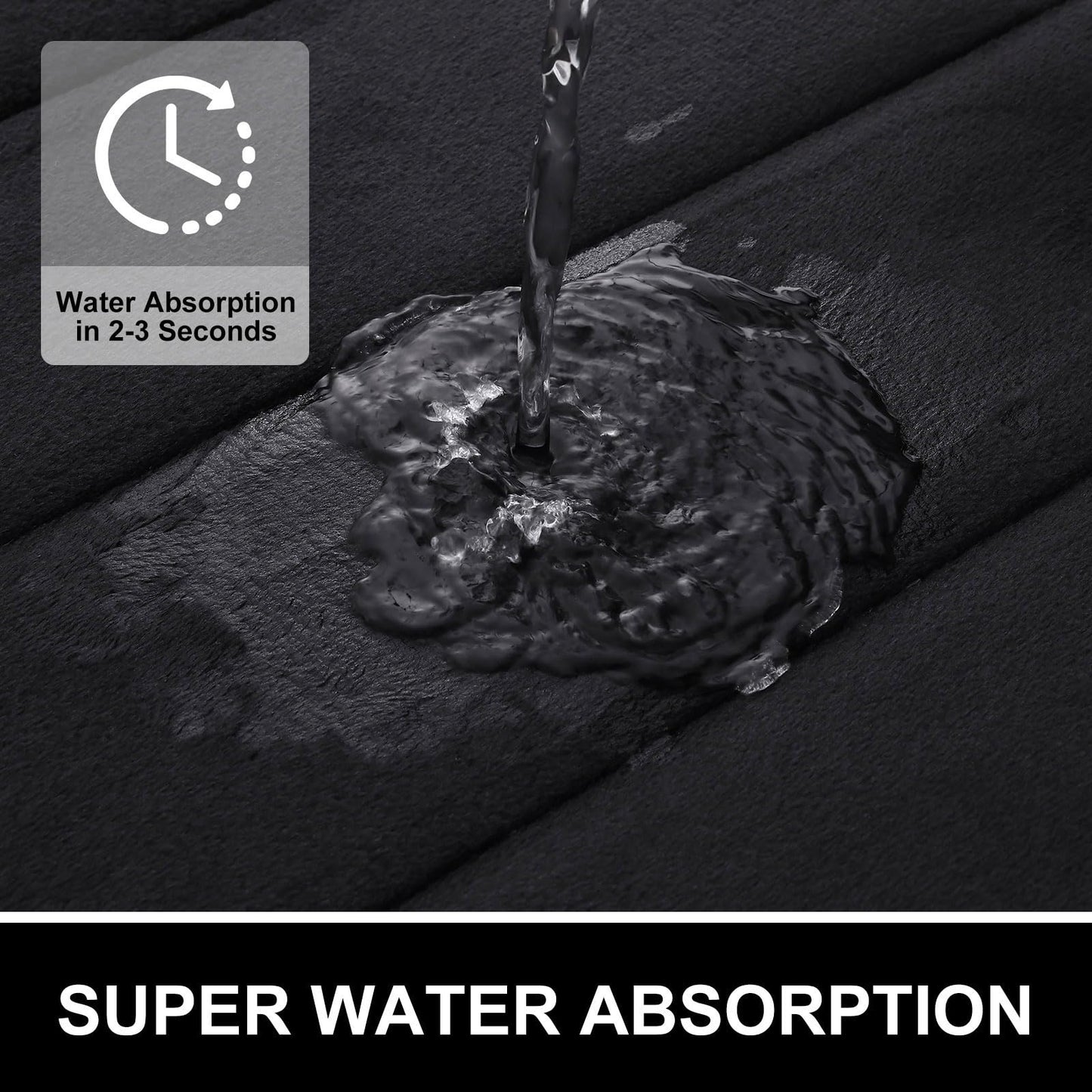 OLANLY Soft Memory Foam Bath Mat, Non-Slip and Super Absorbent Bathroom Mat, Machine Washable Quick Dry Bath Mats for Bathroom, Shower, and Tub, 16" x 24", Black 🍁 All In One Marketplace Canada