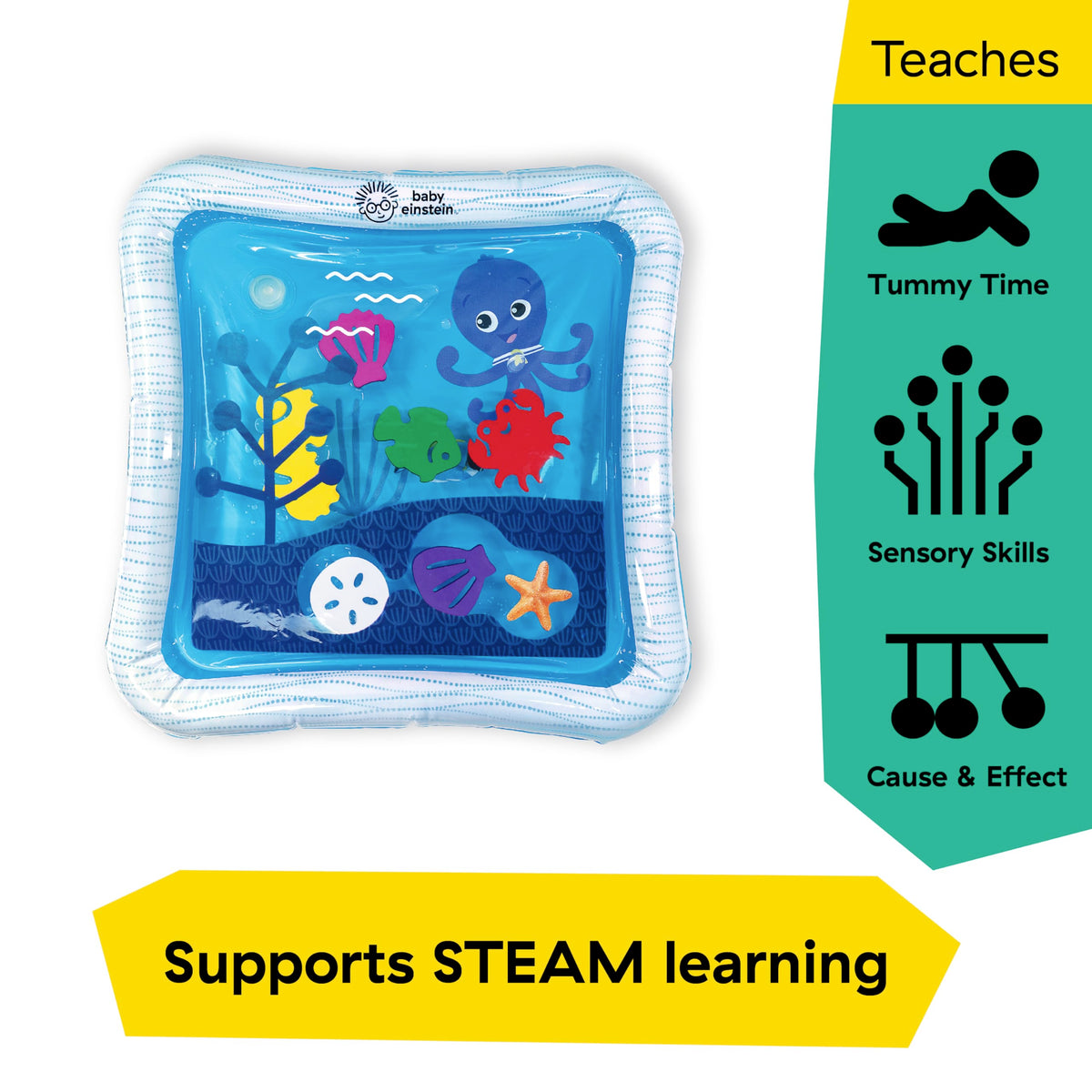 Baby Einstein Octopus Water Play Mat - Safety Fill Line, Tummy Time Activity & Sensory Toy for Babies Newborn & up, Blue 🍁 All In One Marketplace Canada