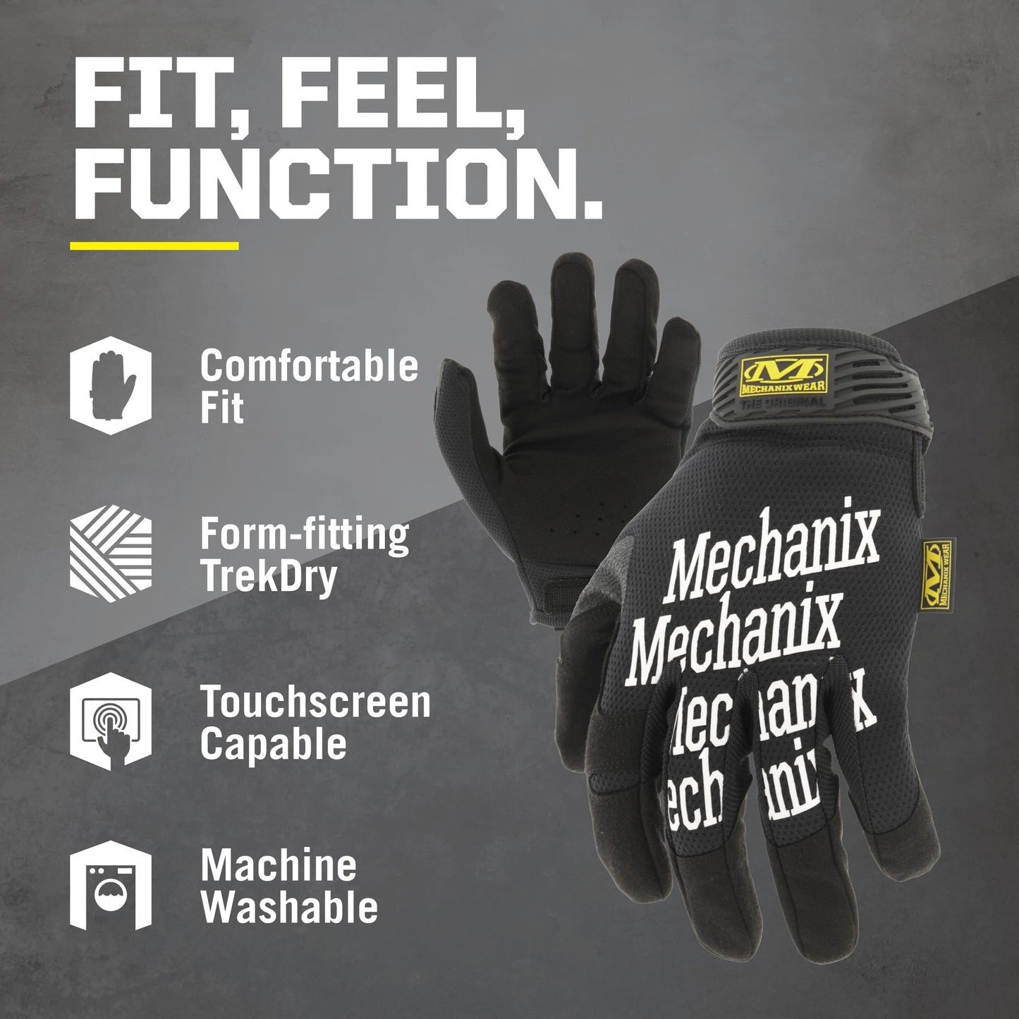 Mechanix Wear: The Original Work Glove with Secure Fit, Synthetic Leather Performance Gloves for Multi-purpose Use, Durable, Touchscreen Capable Safety Gloves for Men (Black, Large) 🍁 All In One Marketplace Canada