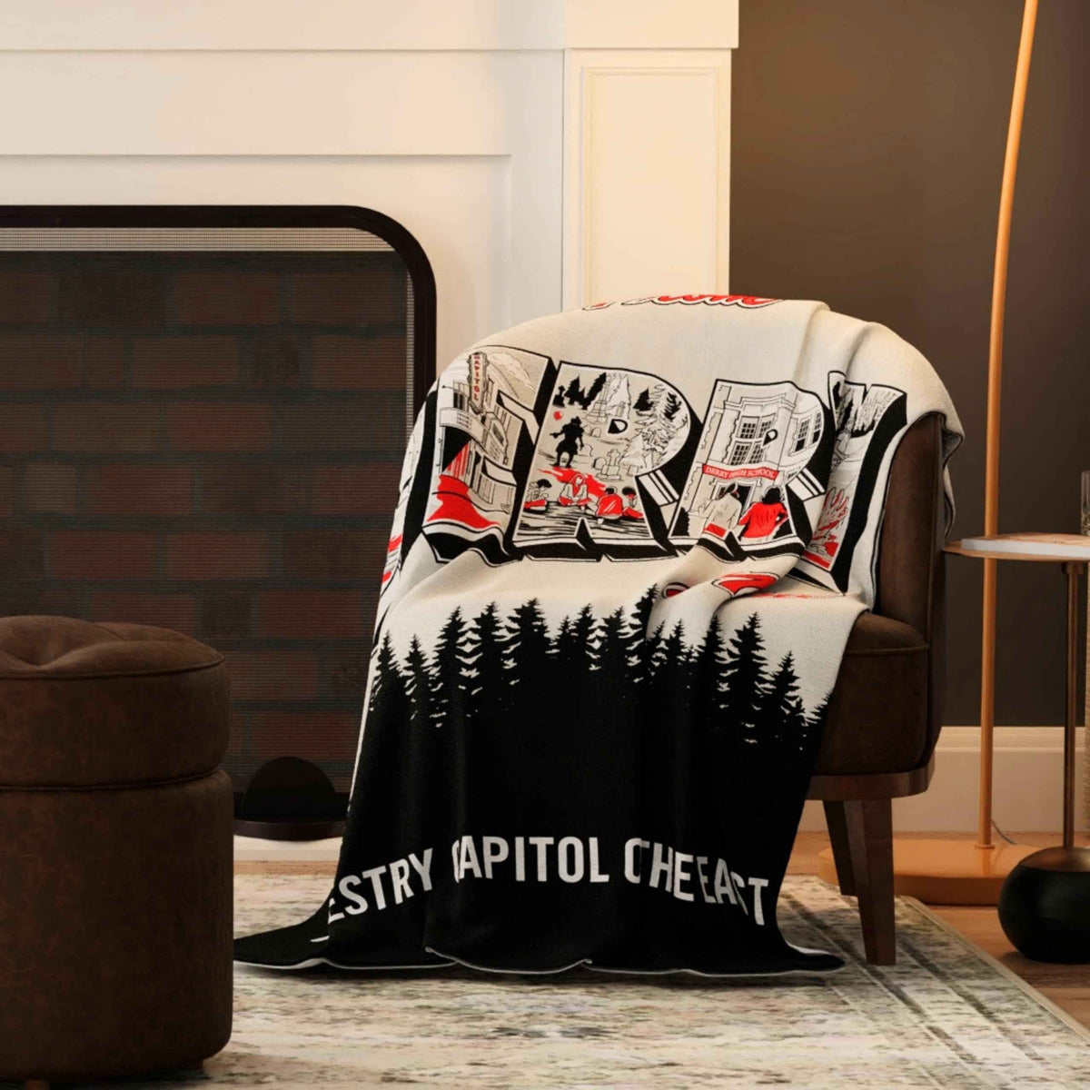Welcome to Derry IT Pennywise Clown Halloween Horror Throw Blanket, Super Soft Cozy Plush Bedding, 46" x 60", (Officially Licensed Product) by Franco