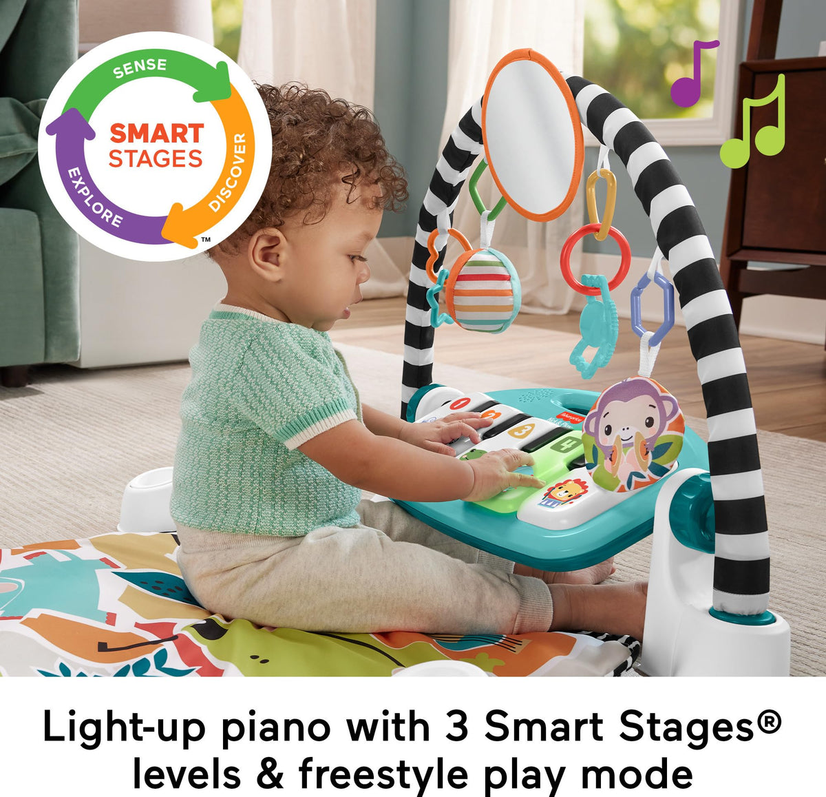 Fisher-Price Baby Musical Toy Set Glow and Grow Kick & Play Piano Gym Blue Playmat with 2 Rattle Maracas for Newborns Ages 0+ Months 🍁 All In One Marketplace Canada
