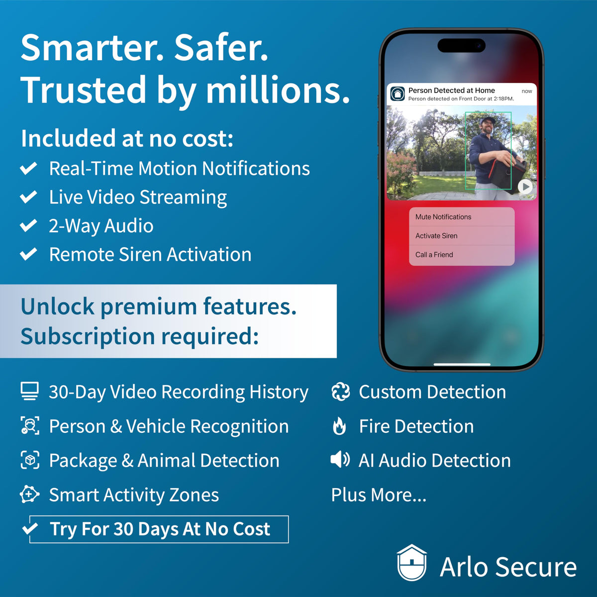 Arlo Essential Security Camera 2K (3rd Gen, 2025 Release) - Wireless Outdoor Camera, Battery Power, Person Recognition, Package Detection, Animated Preview, 1-Month Trial of Secure Plan, 2 Cam, White 🍁 All In One Marketplace Canada