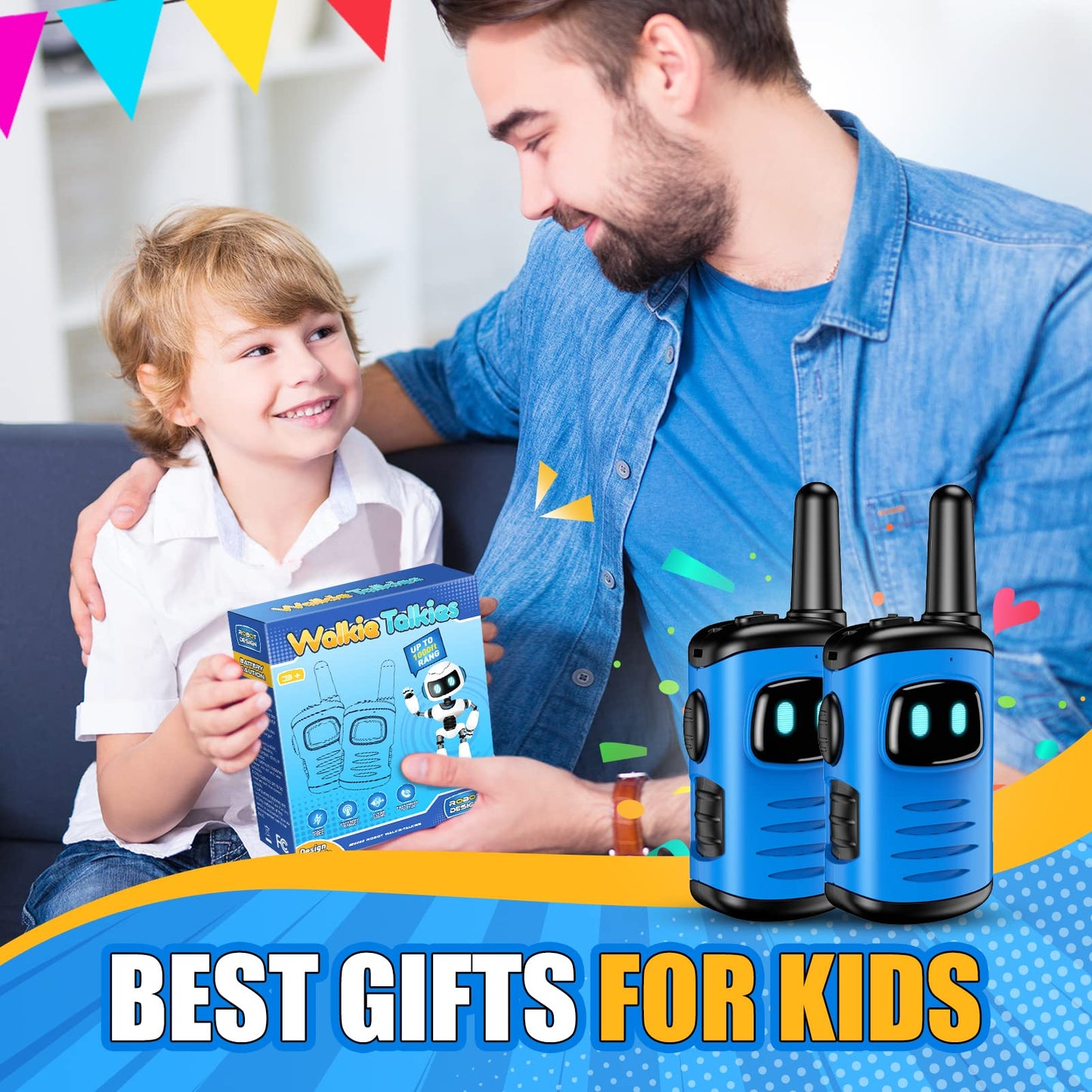 Walkie Talkies for Kids, Exssary Toys for 3-6 Year Old Boys Outdoor Toys for Kids 3-5 Walkie Talkie 3 4 5 6 Year Old Boy Gifts Hiking Camping Toy Easter Christmas Birthday Gifts for Boy Blue 🍁 All In One Marketplace Canada