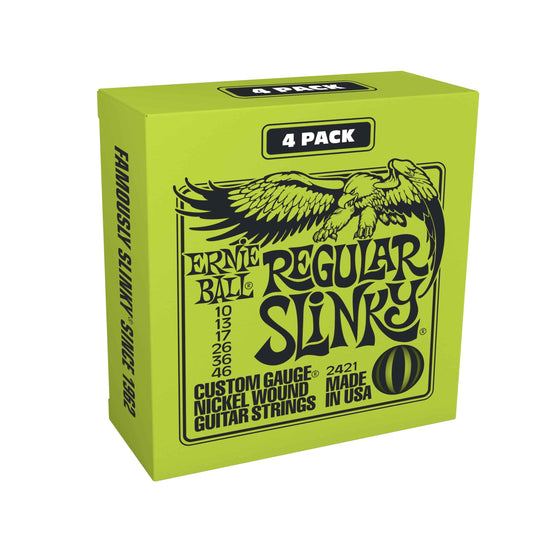 Ernie Ball Regular Slinky Nickel Wound Electric Guitar Strings 4 Pack - 10-46 Gauge (P02421) 🍁 All In One Marketplace Canada