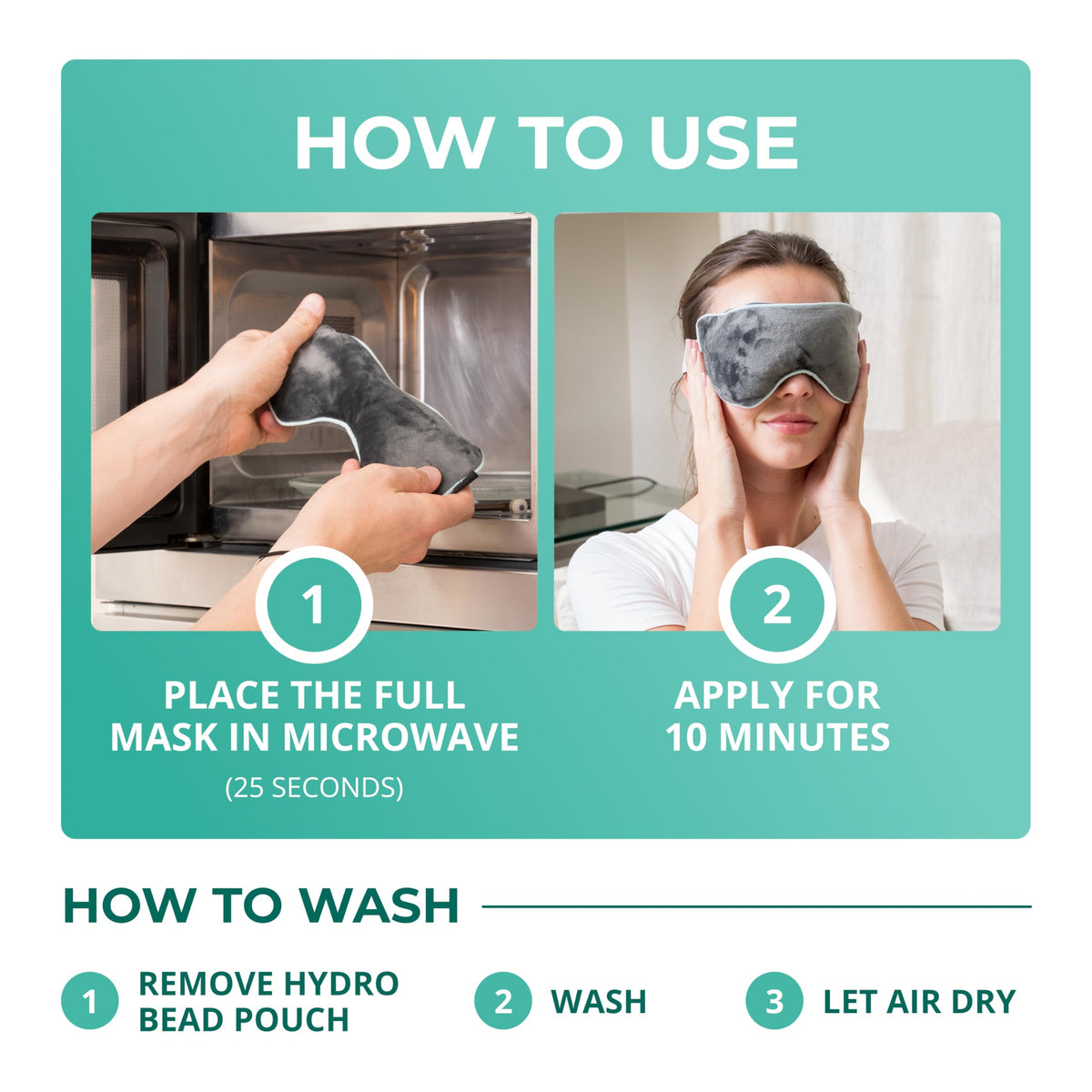 MyHalos® Microwave Activated Moist Heat Eye Compress for Dry Eyes and Stye Treatment - Heated Eye Mask for Dry Eyes -Our Dry Eye Therapy Mask Relives Blepharitis & Pink Eye -Warm Compress for Eyes 🍁 All In One Marketplace Canada