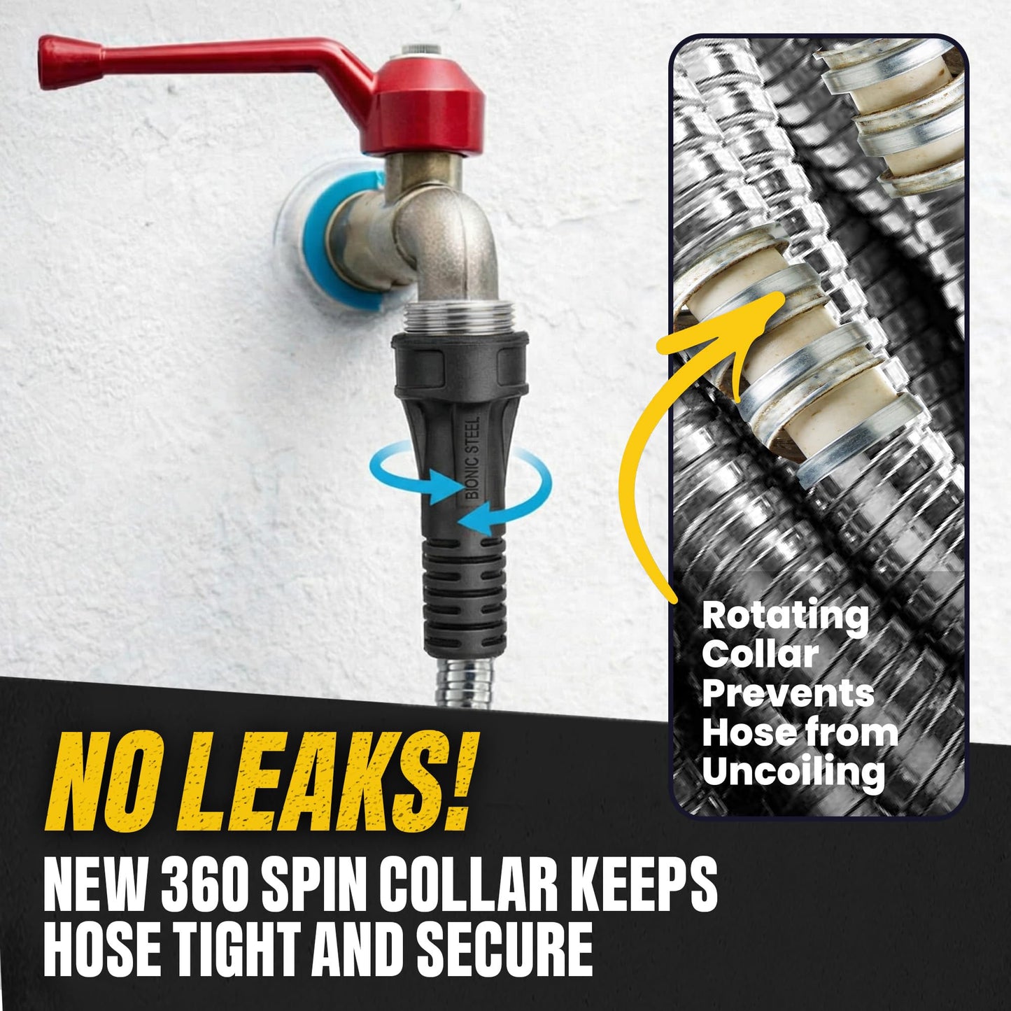 Bionic Steel Metal Garden Hose 100ft, Rust Proof 304 Stainless Steel Water Hose with Aluminum Fittings, Flexible & Heavy Duty Hose, Lightweight, Kink Free & Easy Coil Outdoor Hose - 2026 Model 🍁 All In One Marketplace Canada
