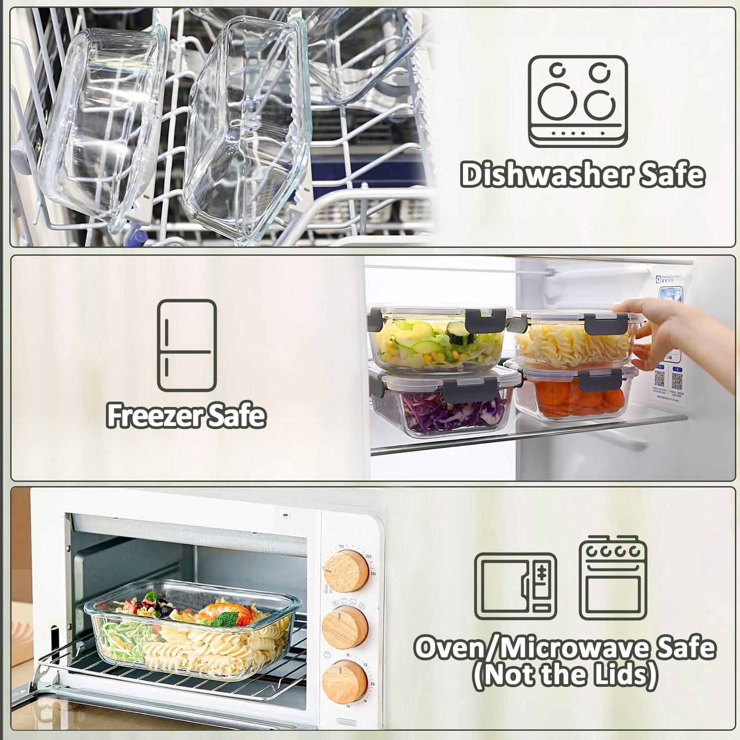 M MCIRCO 10-Pack 22 Oz Glass Meal Prep Containers with Lids - Microwave, Oven, Freezer & Dishwasher Safe 🍁 All In One Marketplace Canada