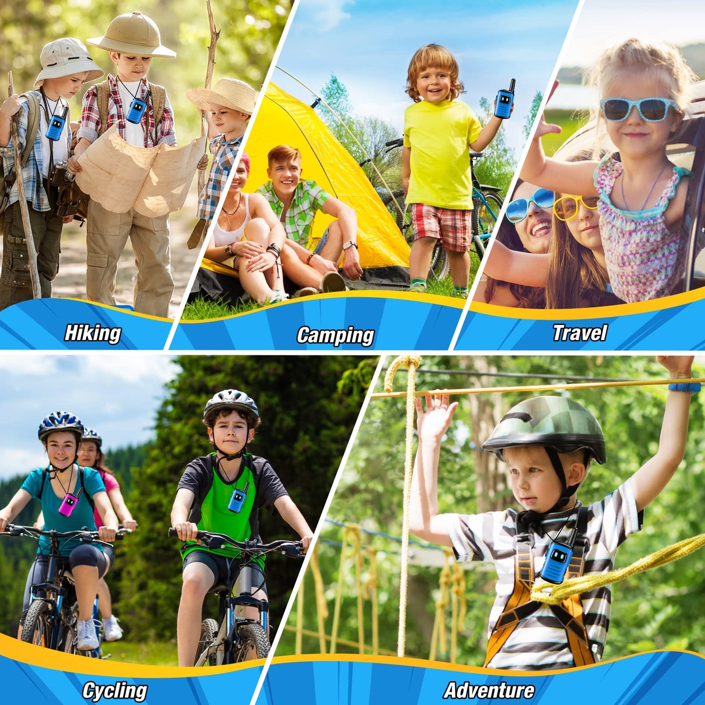 Walkie Talkies for Kids, Exssary Toys for 3-6 Year Old Boys Outdoor Toys for Kids 3-5 Walkie Talkie 3 4 5 6 Year Old Boy Gifts Hiking Camping Toy Easter Christmas Birthday Gifts for Boy Blue 🍁 All In One Marketplace Canada