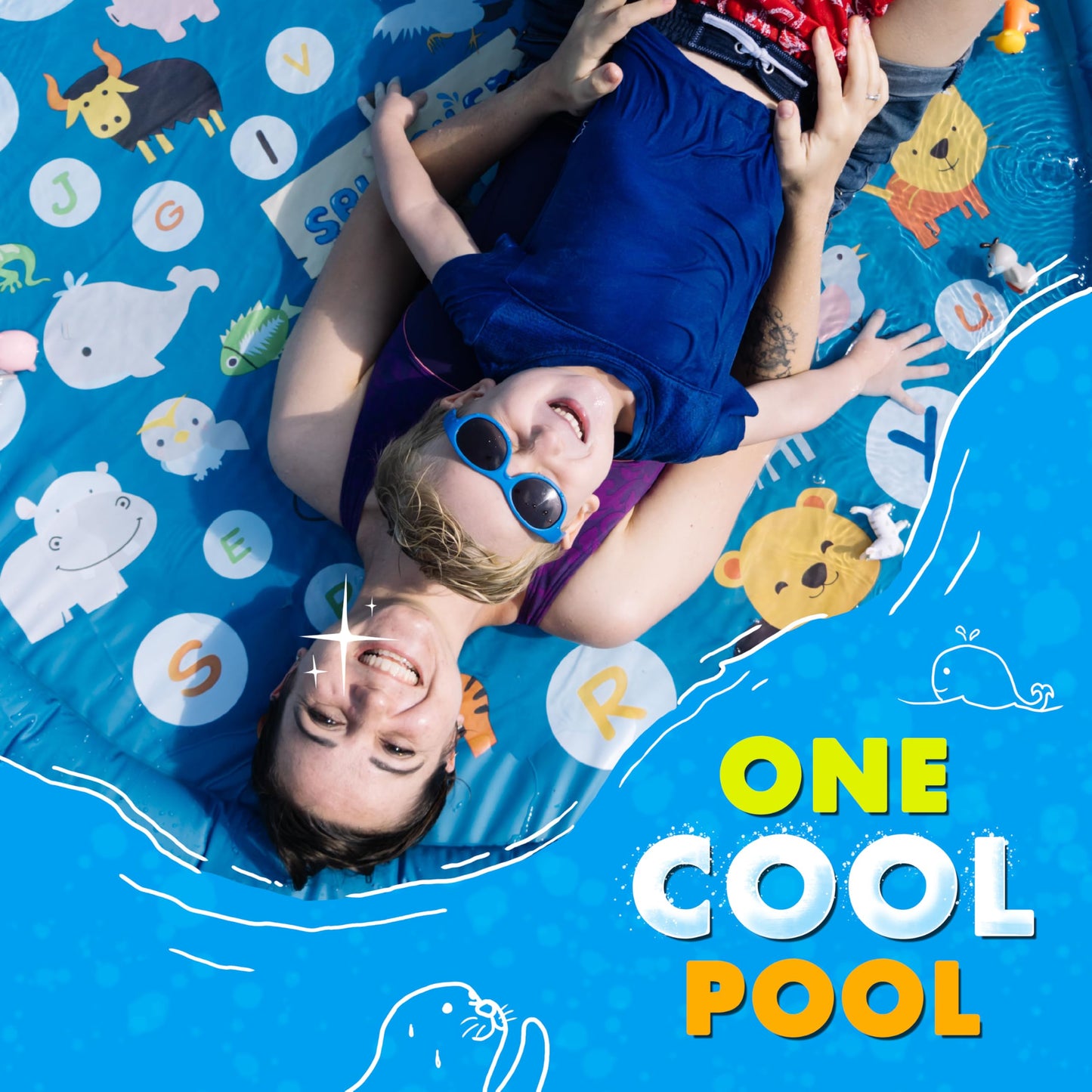 SplashEZ 3-in-1 Splash Pad, Sprinkler for Kids, and Wading Pool for Learning – Children’s Sprinkler Pool, 60’’ Inflatable Water Toys – “from A to Z” Outdoor Swimming Pool for Babies and Toddlers 🍁 All In One Marketplace Canada