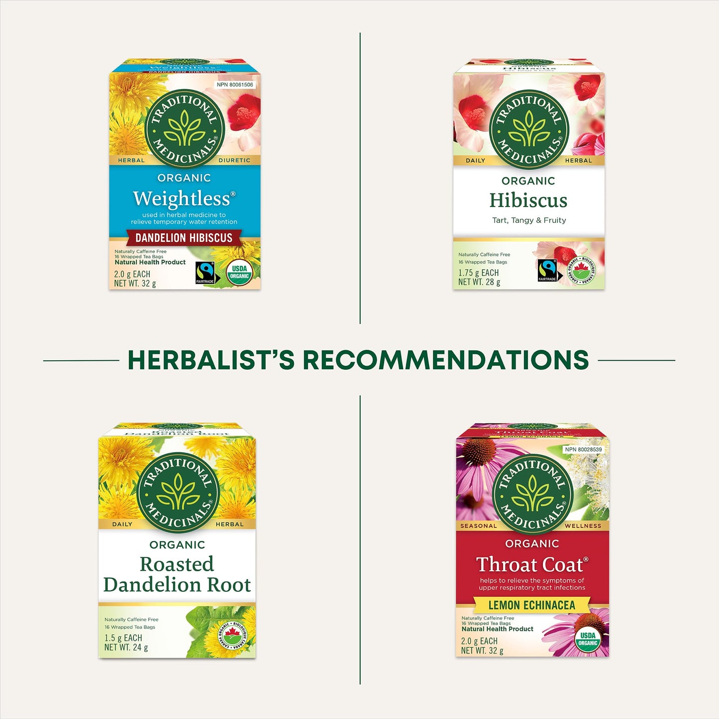 Traditional Medicinals - Organic Dandelion Leaf and Root Herbal Tea (Pack of 6) - 96 Tea Bags Total 🍁 All In One Marketplace Canada
