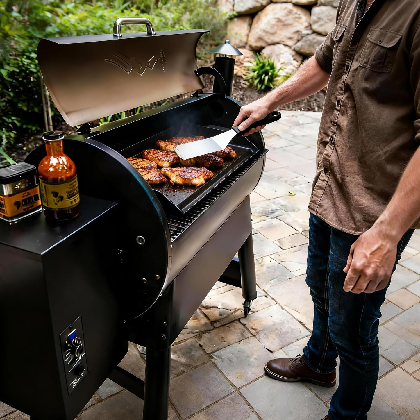 BBQ Future Universal Cast Iron Griddle for Gas Grill with Spatula Set, 23" x 16" Pre-Seasoned Nonstick Griddle Insert Large BBQ Flat Top Plate for All Gas/Electric Grill, Stove Top and More 🍁 All In One Marketplace Canada