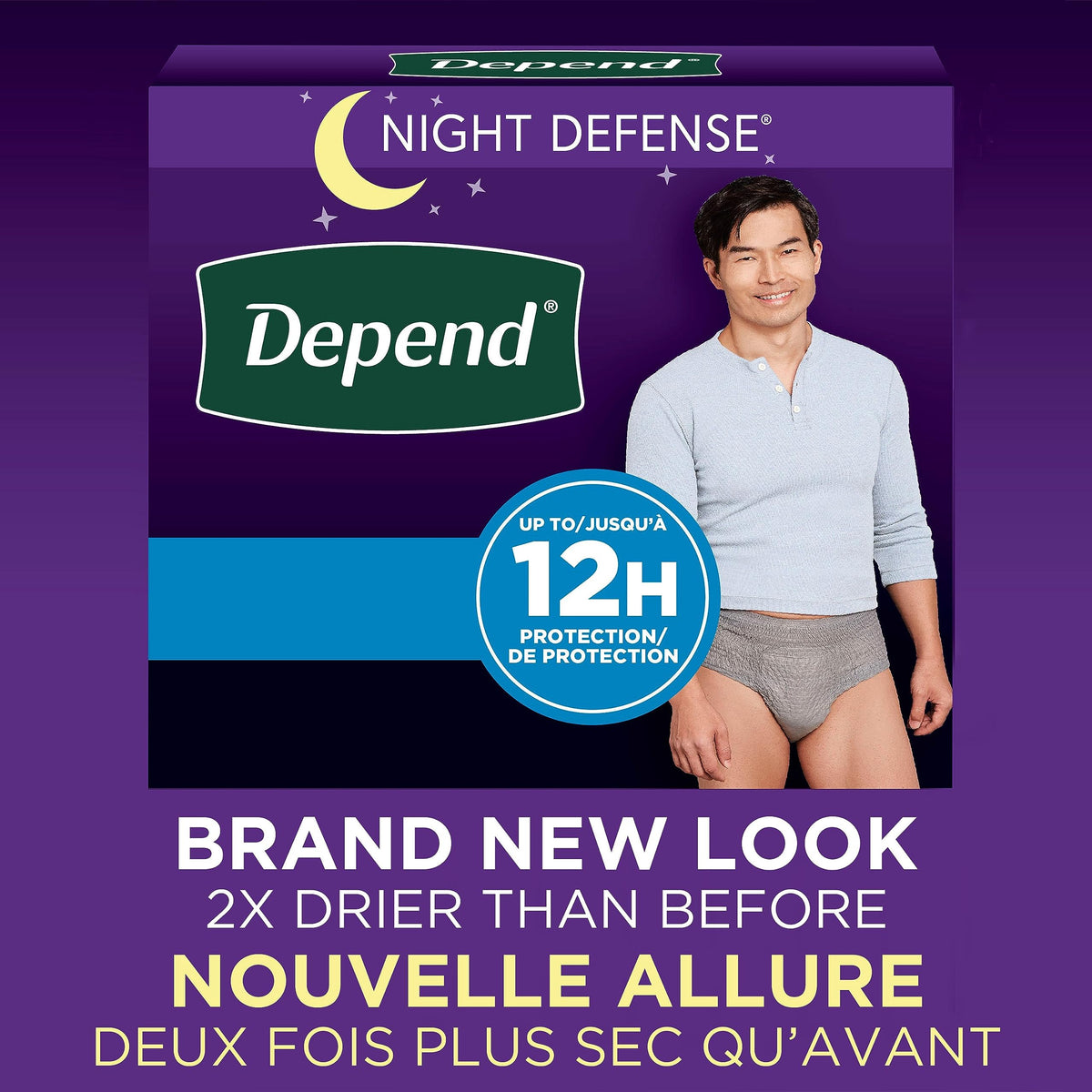 Depend Night Defense Adult Incontinence Underwear for Men, Disposable, Overnight, Small/Medium, Grey, 64 Count 🍁 All In One Marketplace Canada