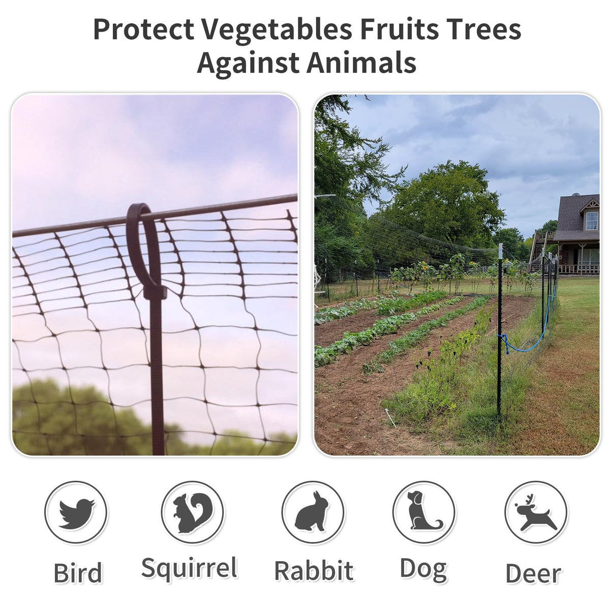 Bird Netting for Garden 7 x 100 Feet, Black Garden Protection Netting Heavy Duty Wire Mesh Net Barrier, Protect Plants Fruits Trees from Rodents Birds Deer Poultry Reusable Animal Fencing (1) 🍁 All In One Marketplace Canada