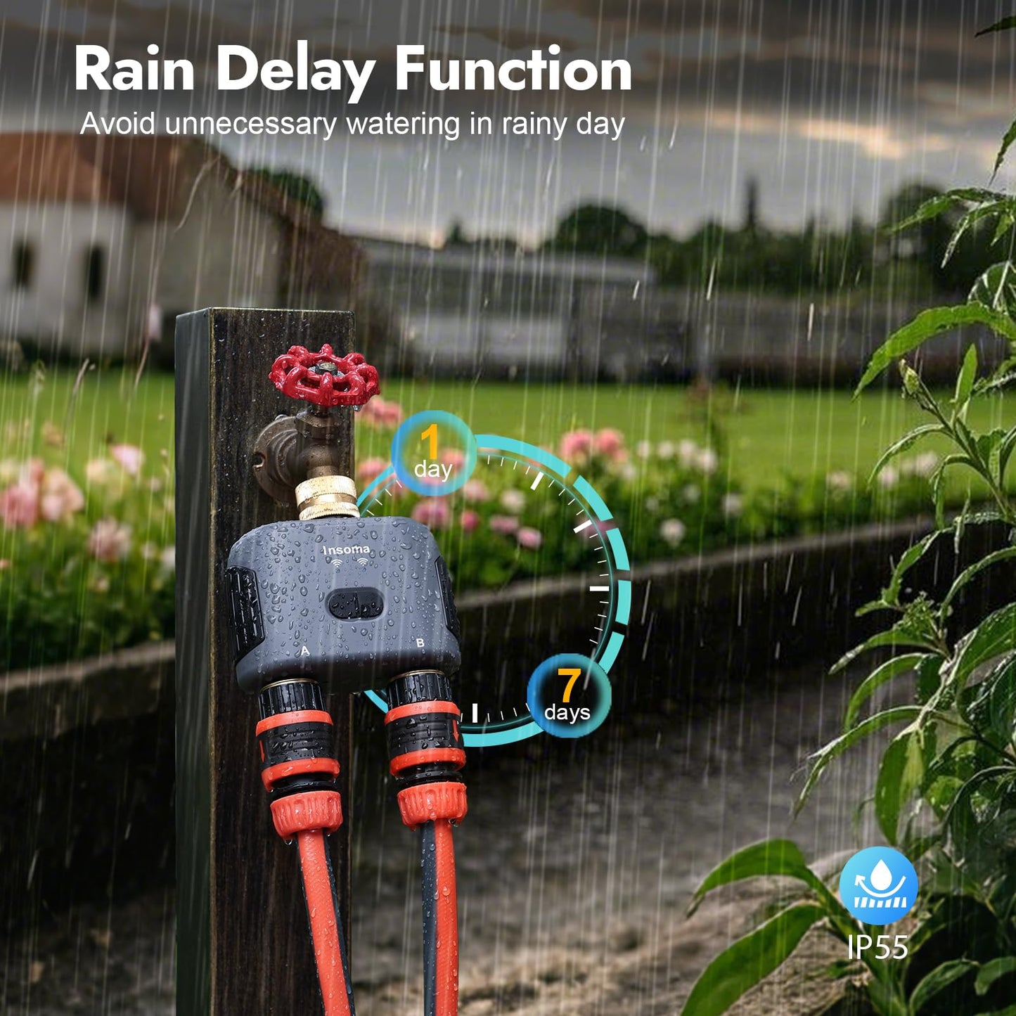 WiFi Water Timer for Garden Hose with Brass Inlet,Smart Hose Timer with WiFi Hub, APP & Voice Control,Up to 20 Watering Plans, 2-Zone Sprinkler Drip Irrigation System Controller for Watering 🍁 All In One Marketplace Canada
