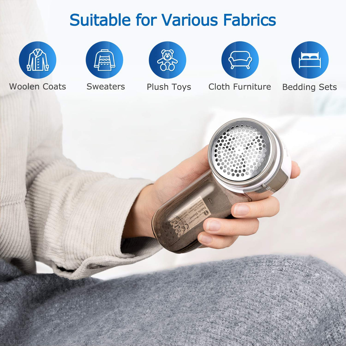 BEAUTURAL Fabric Shaver and Lint Remover, Sweater Defuzzer with 2-Speeds, 2 Replaceable Stainless Steel Blades, Battery Operated, Remove Clothes Fuzz, Lint Balls, Pills, Bobbles 🍁 All In One Marketplace Canada