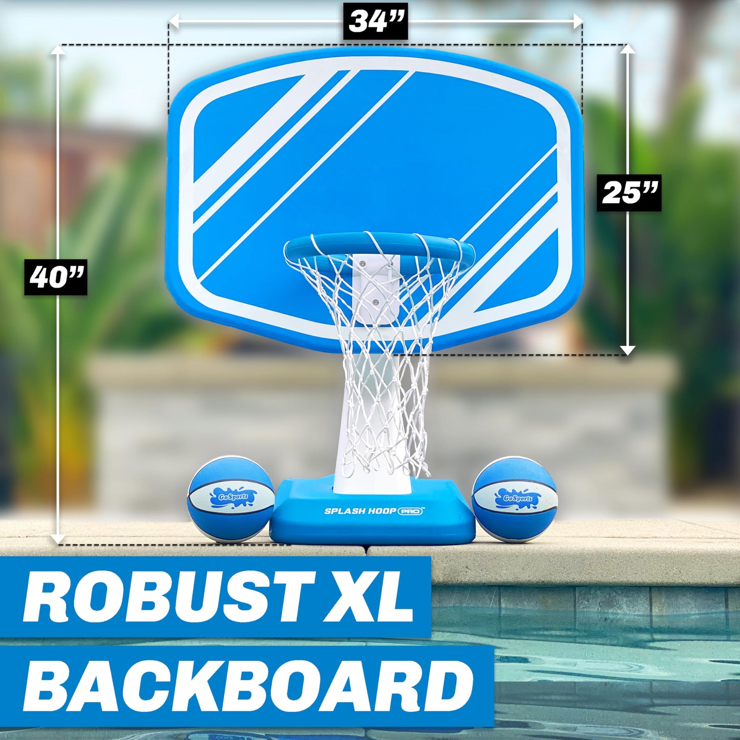GoSports Splash Hoop PRO Swimming Pool Basketball Game - Includes Poolside Water Basketball Hoop, 2 Balls and Pump - Blue 🍁 All In One Marketplace Canada