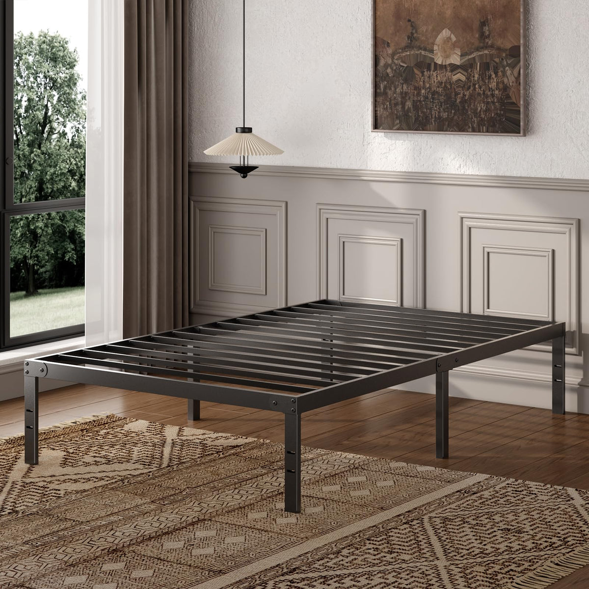 Sweetcrispy Twin Size Bed Frame, 12 Inch Under Bed Storage, Black 🍁 All In One Marketplace Canada