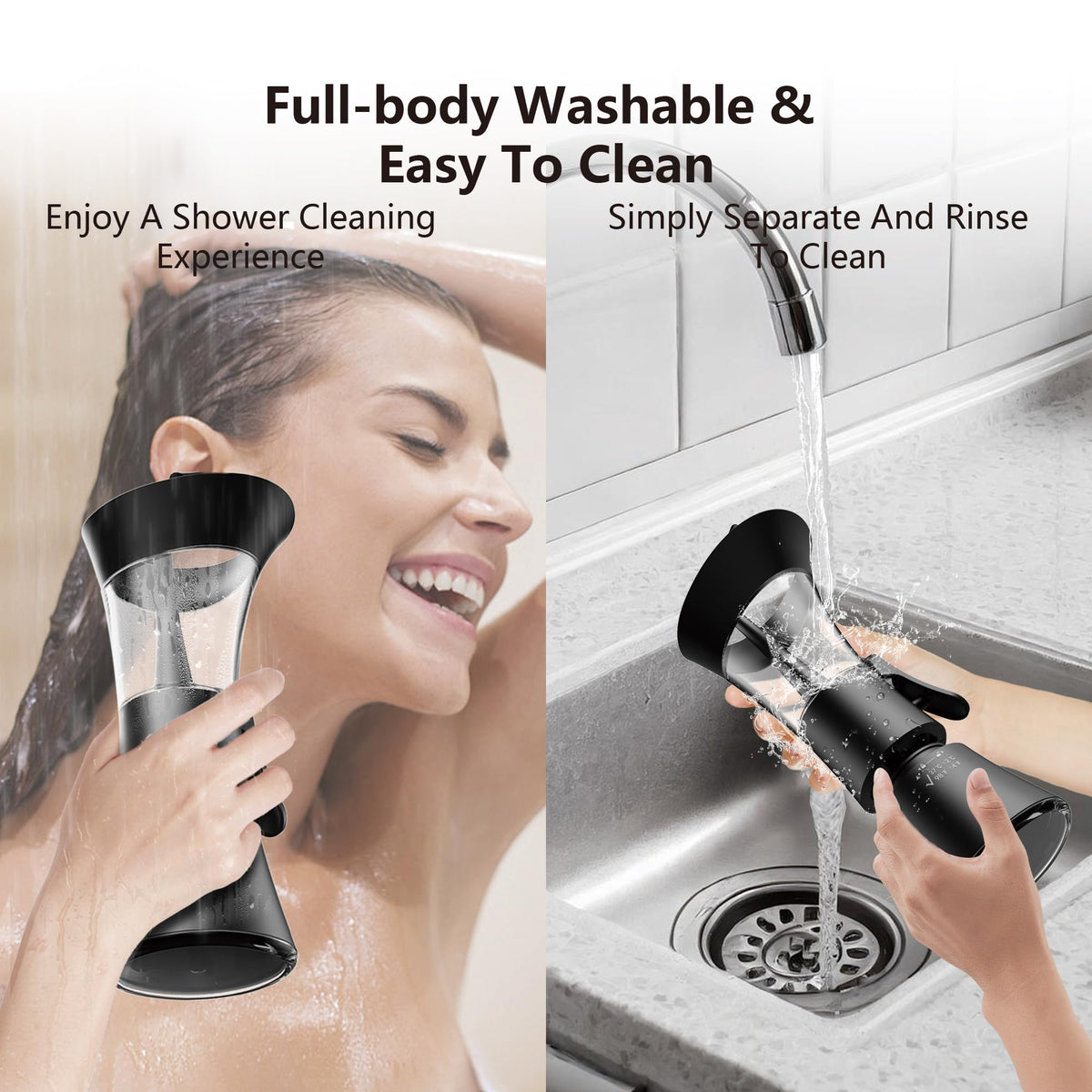 Manual Ear Wax Removal Kit - One-Hand Control Ear Cleaner Tool, Easy to Use Ear Irrigation Flushing System with Soft Silicone Tip for Effective & Safe to Clean Ear Built Up Wax Home Use(Black) 🍁 All In One Marketplace Canada